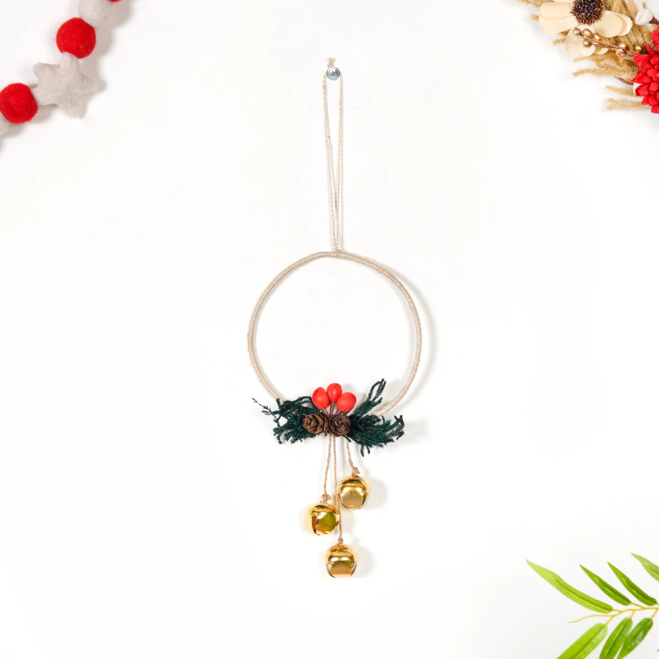 Set Of 4 Handcrafted Christmas Wreath Ornaments - Image 4