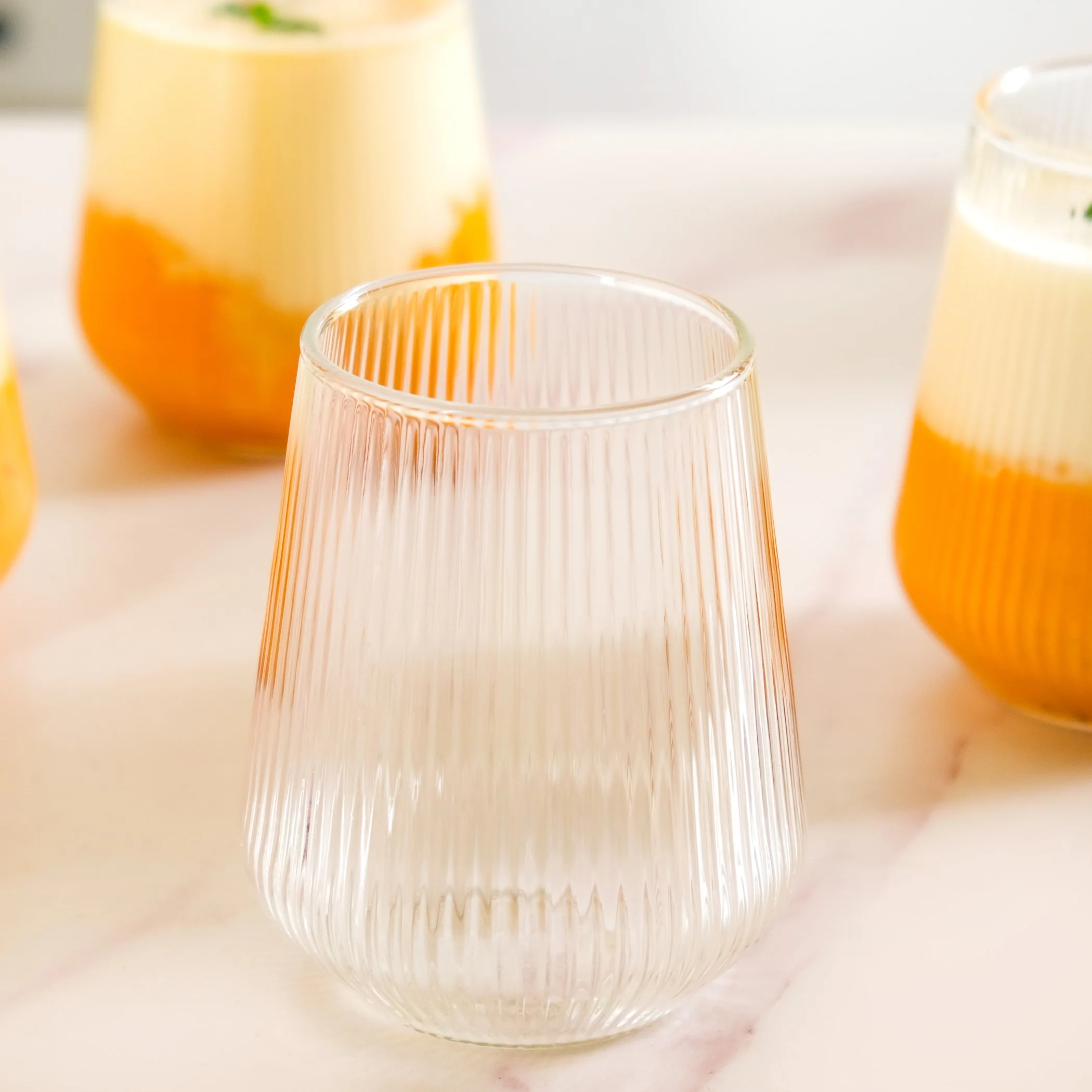 Set Of 4 Ribbed Glass 500ml - Image 7