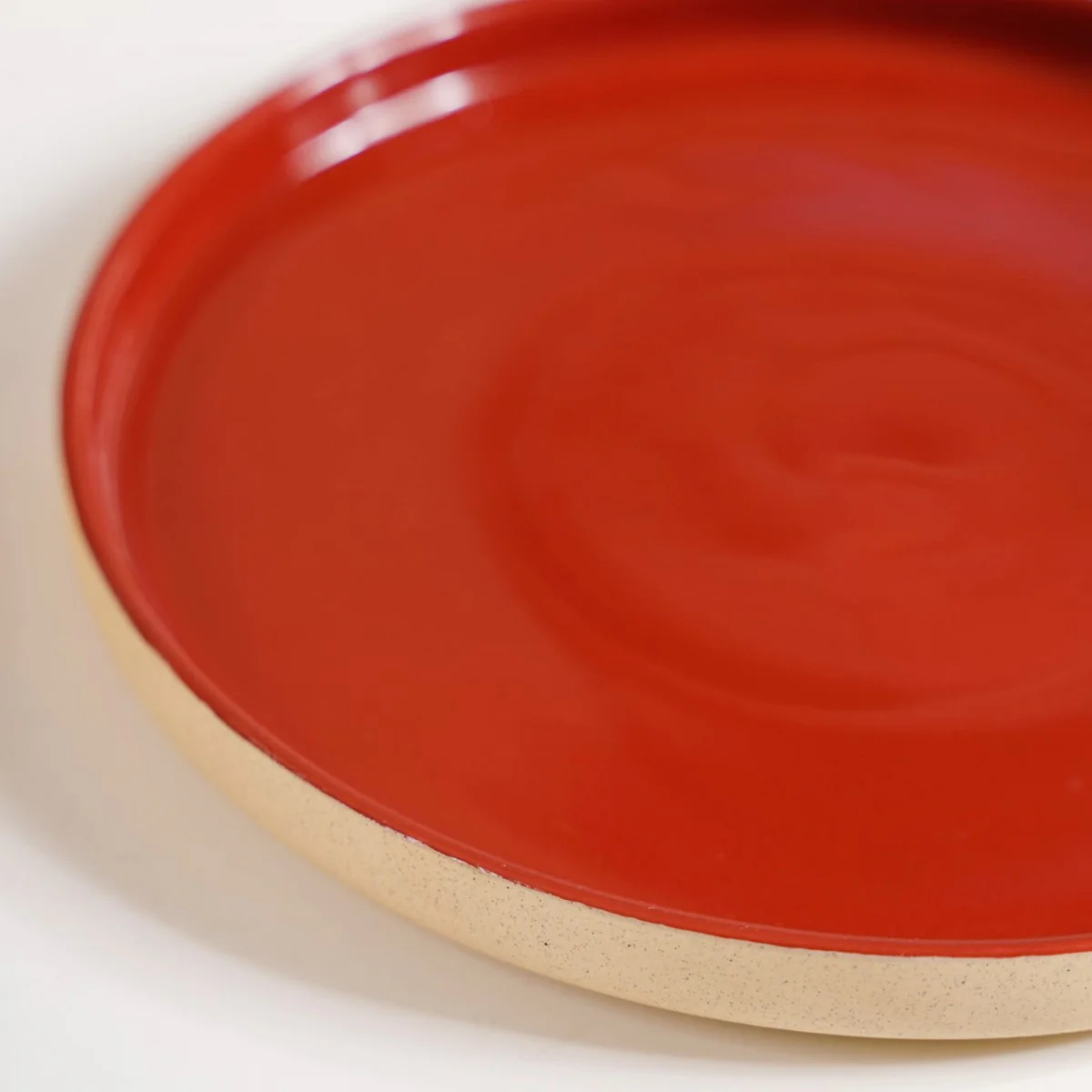 Set Of 4 Stoneware Snack Plates 8 Inch Amber Clay - Image 10