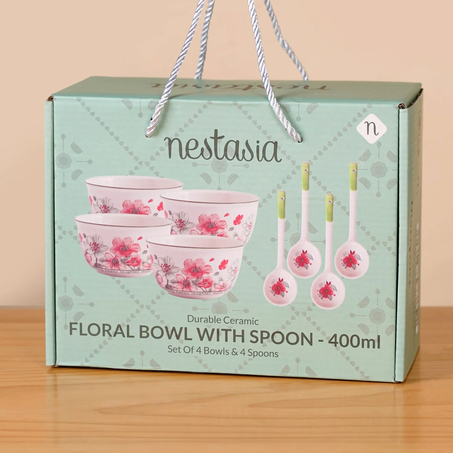 Set Of 4 Verona Soup Bowls With Spoons 400ml - Image 12