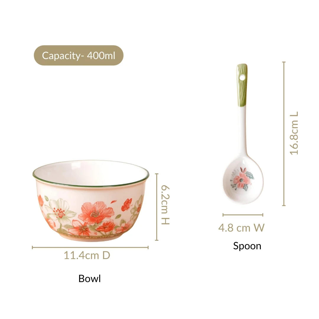 Set Of 4 Verona Soup Bowls With Spoons 400ml - Image 4