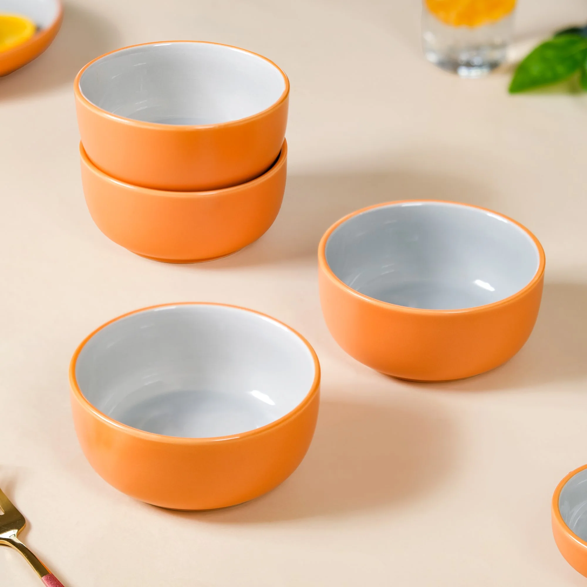 Set Of 4 Zoella Snack Bowls Orange 250ml - Image 8