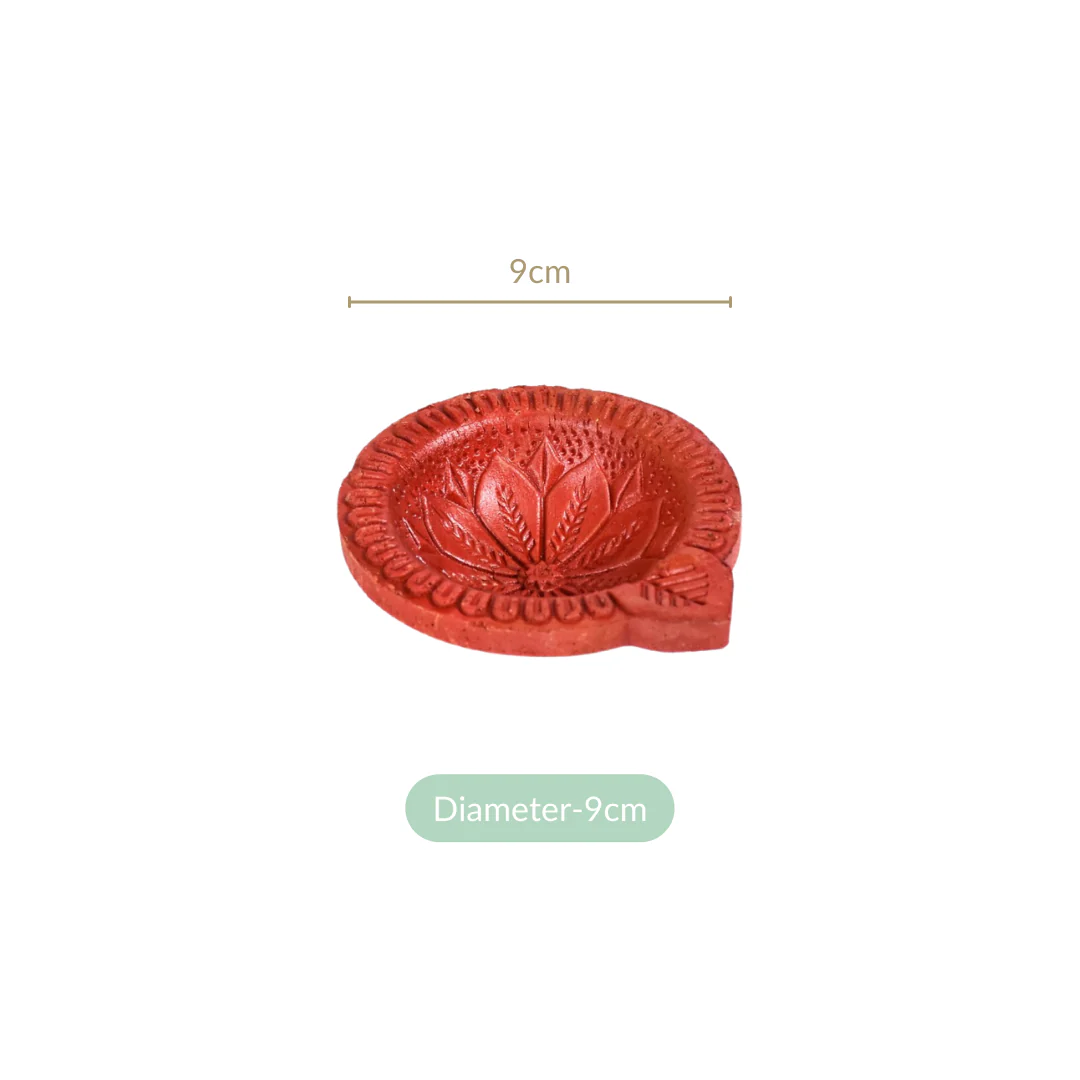 Set Of 48 Geometric Petal Terracotta Diyas - Image 4