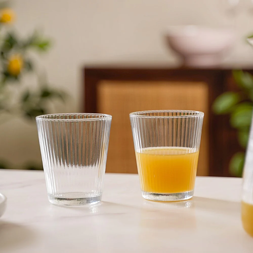 Set Of 6 Fluted Glass Tumbler 260ml - Image 4