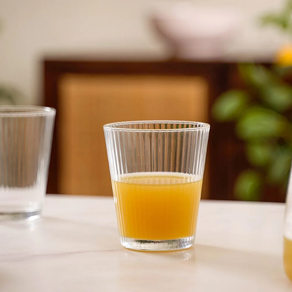 Set Of 6 Fluted Glass Tumbler 260ml - Image 8