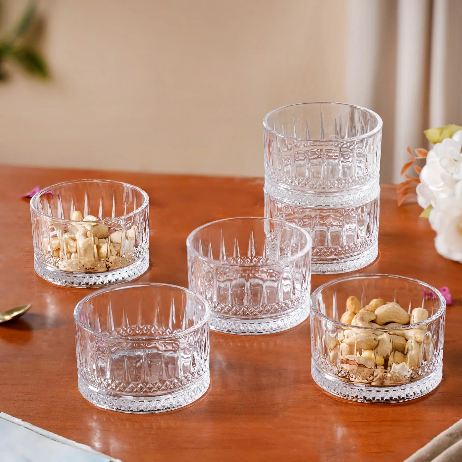 Set Of 6 Small Snack Bowls Glass 220ml - Image 3