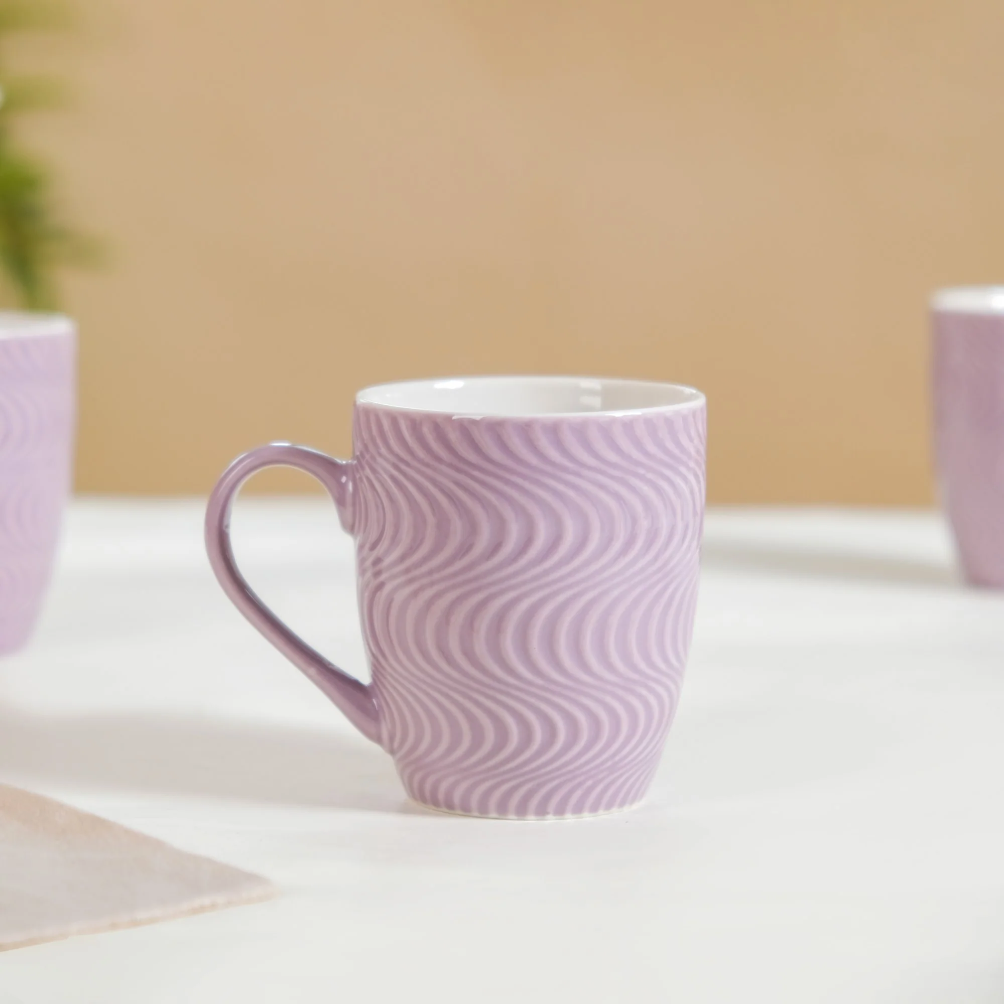 Set of 6 Waves Lavender Coffee Mug 230ml - Image 6