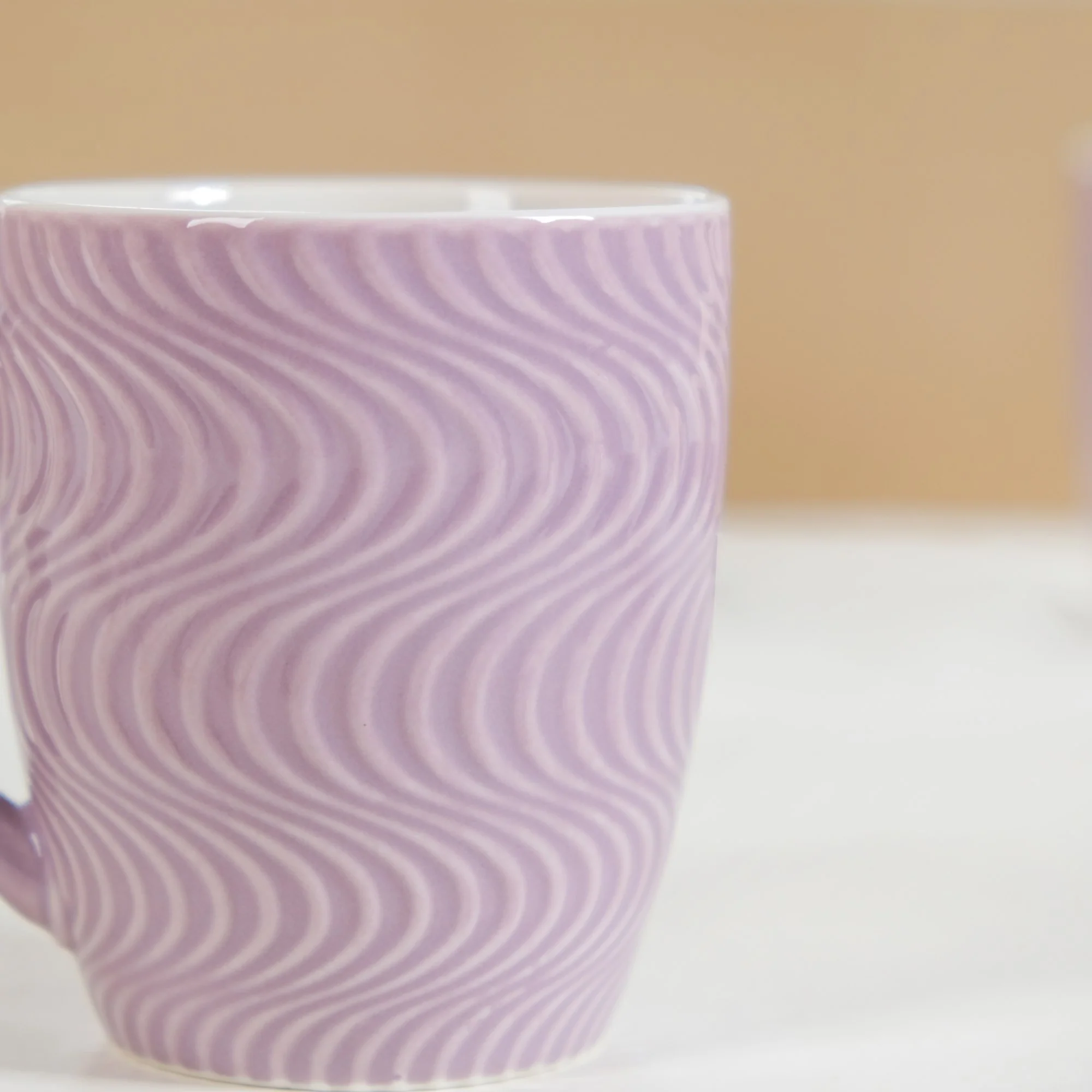 Set of 6 Waves Lavender Coffee Mug 230ml - Image 7