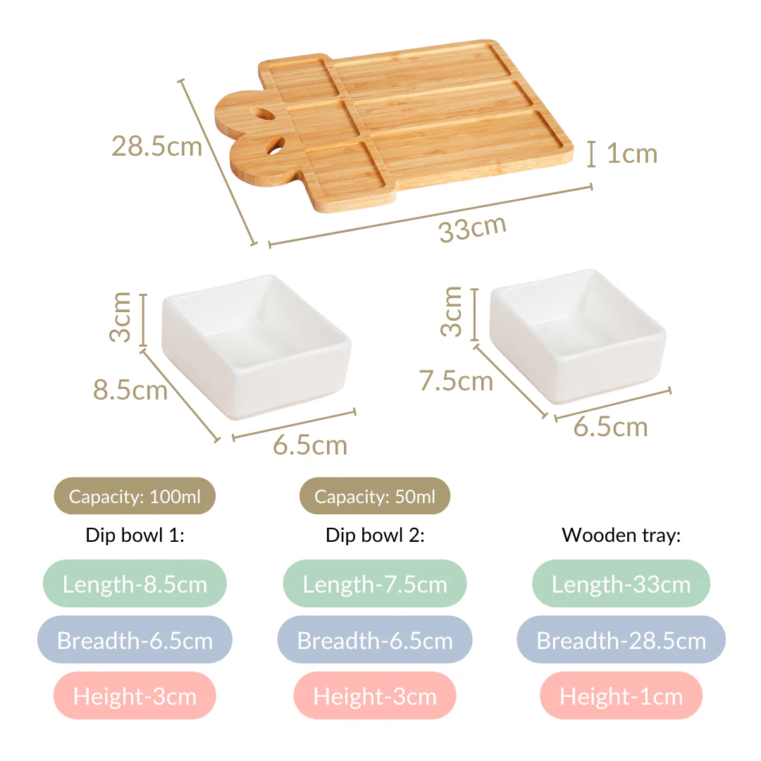 Set Of 6 White Ceramic Gift Box Serving Platter - Image 4