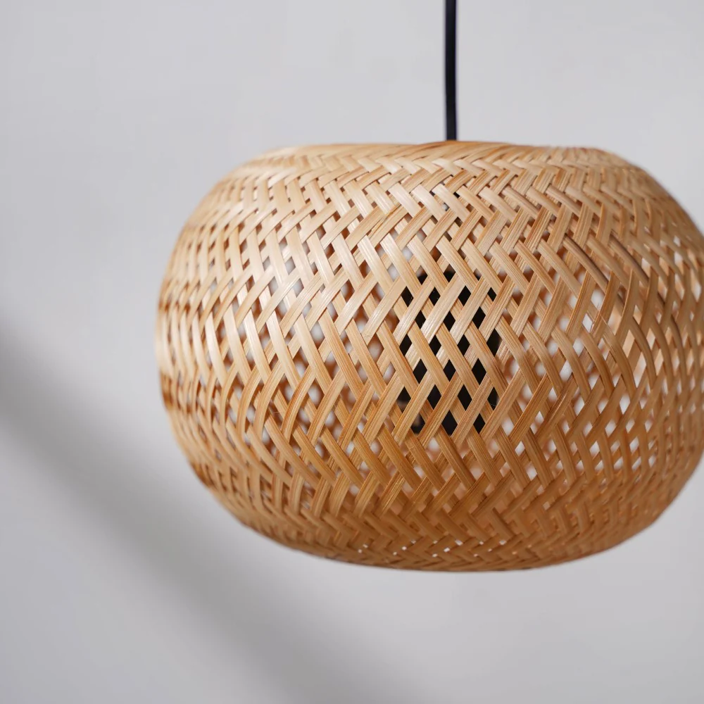 Shellac Bamboo Round Lampshade 7.5 Inch - Image 4