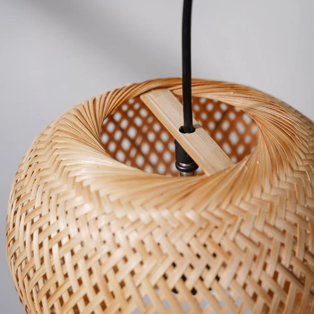 Shellac Bamboo Round Lampshade 7.5 Inch - Image 5