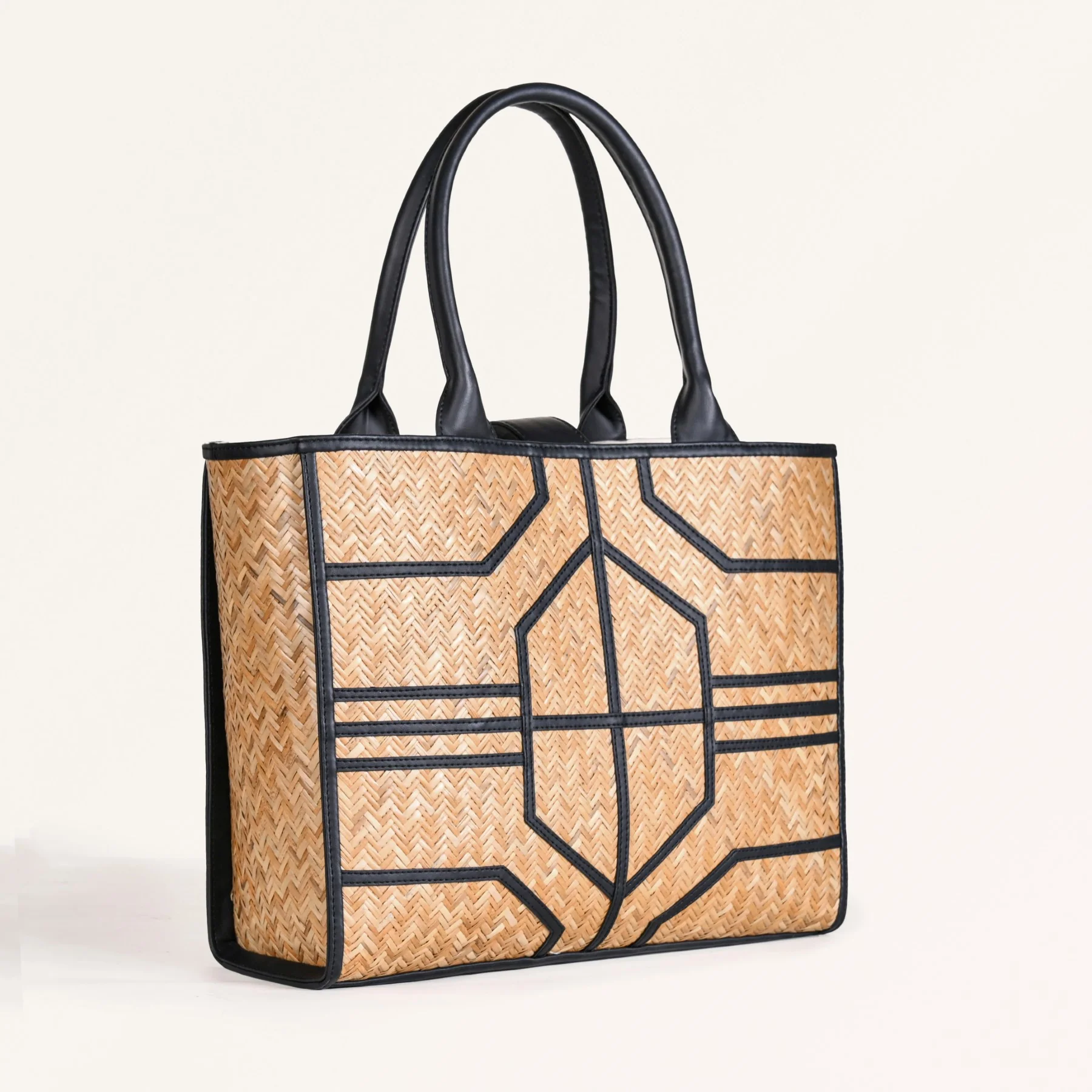 BreezeBag Handwoven Carryall Tote Black - Image 14