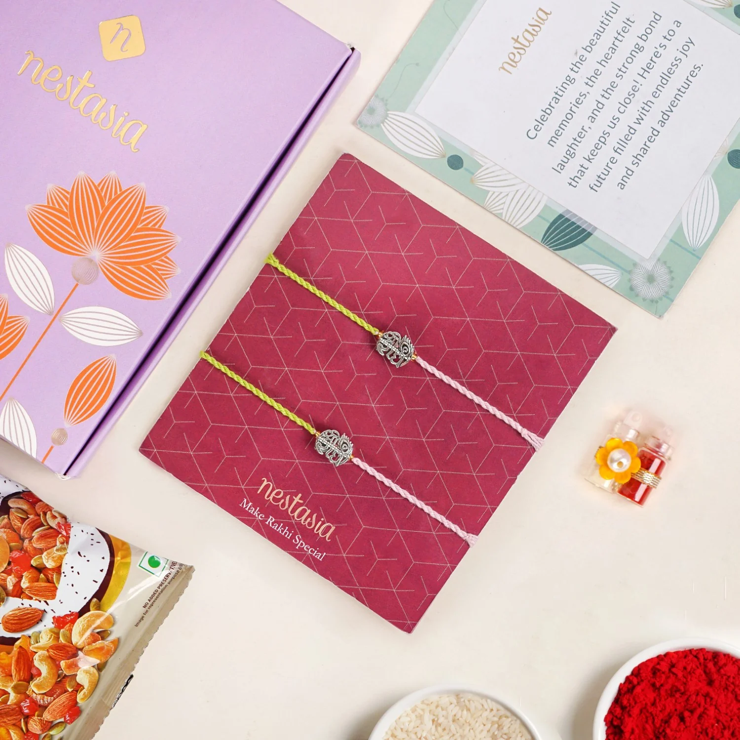 Shri Radha Rakhi Gift Set - Image 2