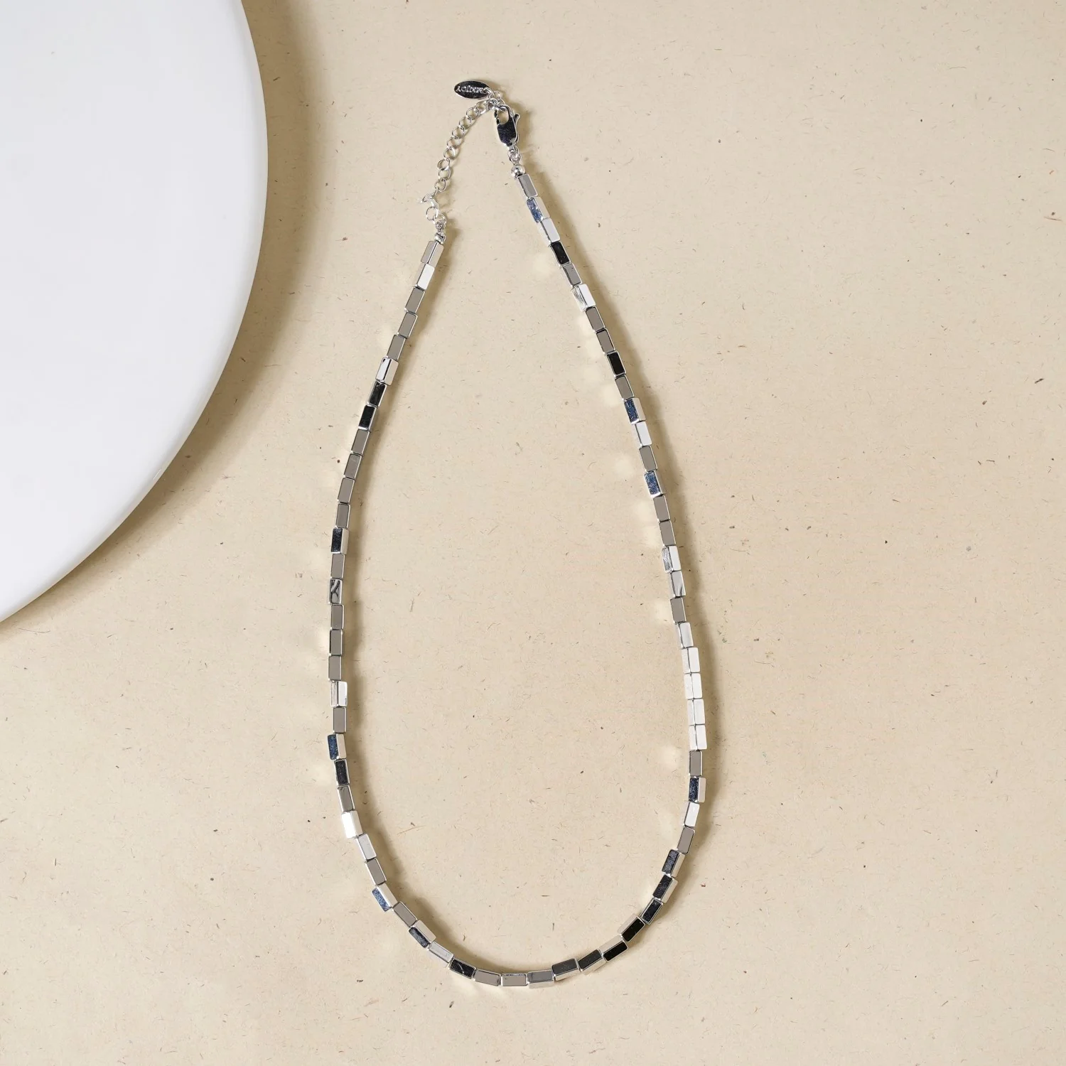 Silver Grid Necklace