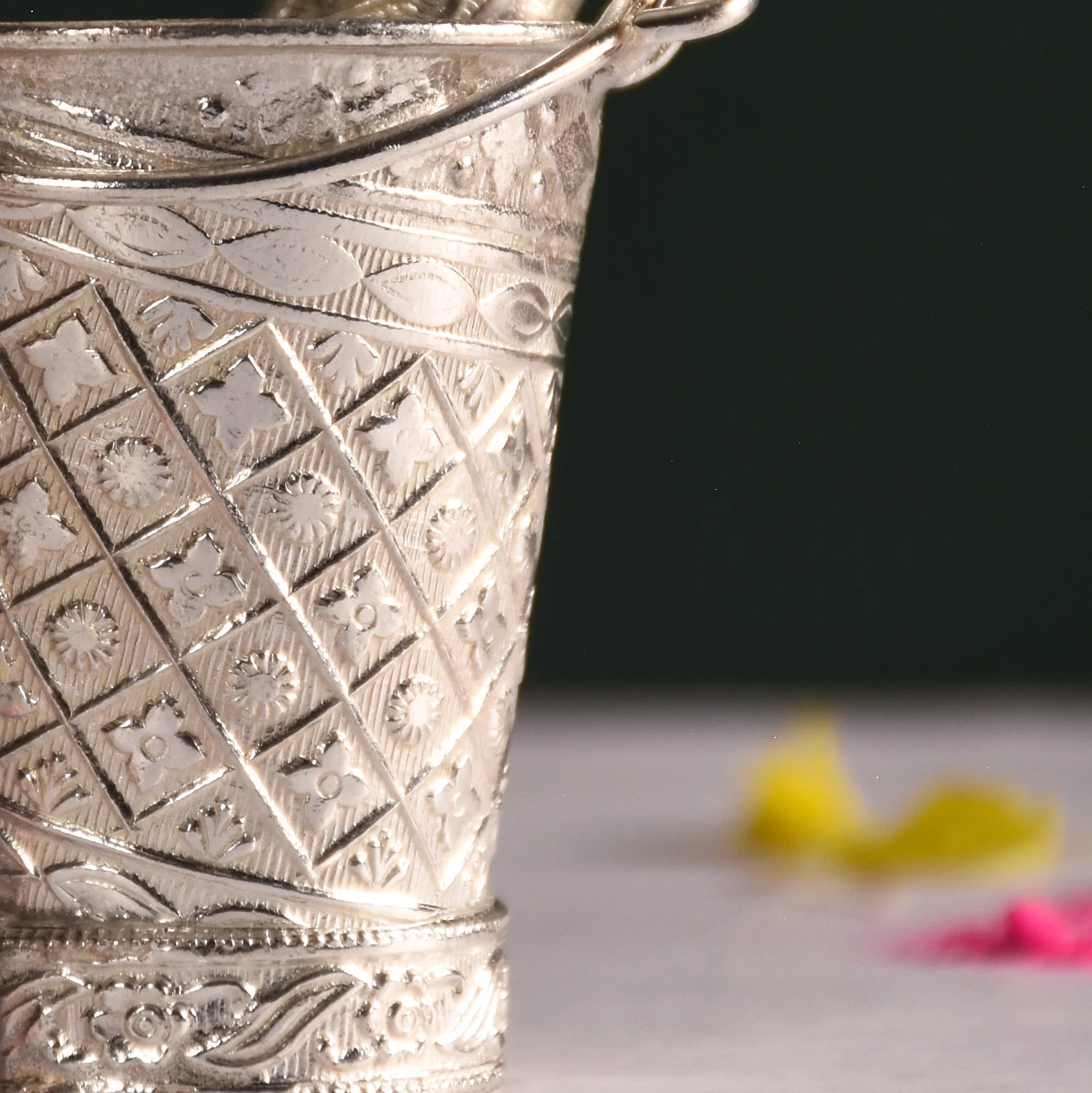 Silver Holi Mini Pichkari And Bucket Set Of 2 With Gift Box - Image 7