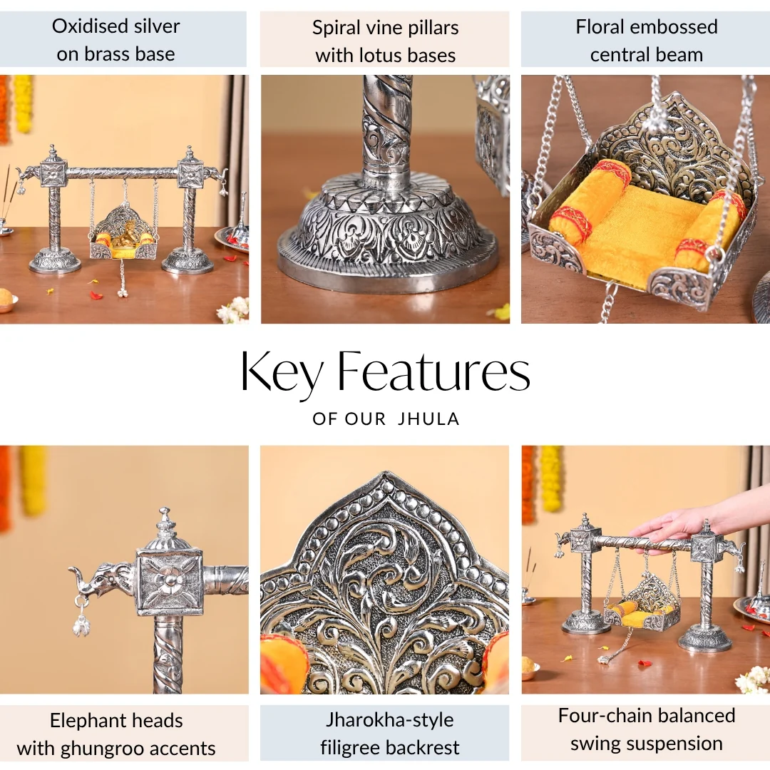 Silver Jhula For Laddu Gopal - Image 4