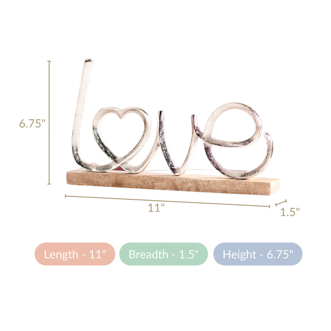 Silver Love Decor Showpiece For Home - Image 5