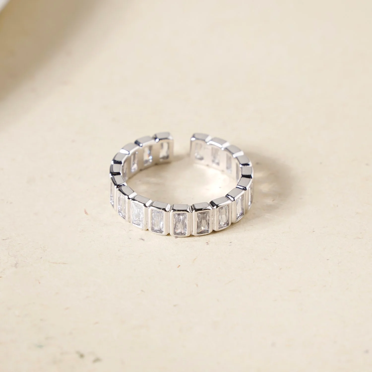 Silver Prism Geometric Ring