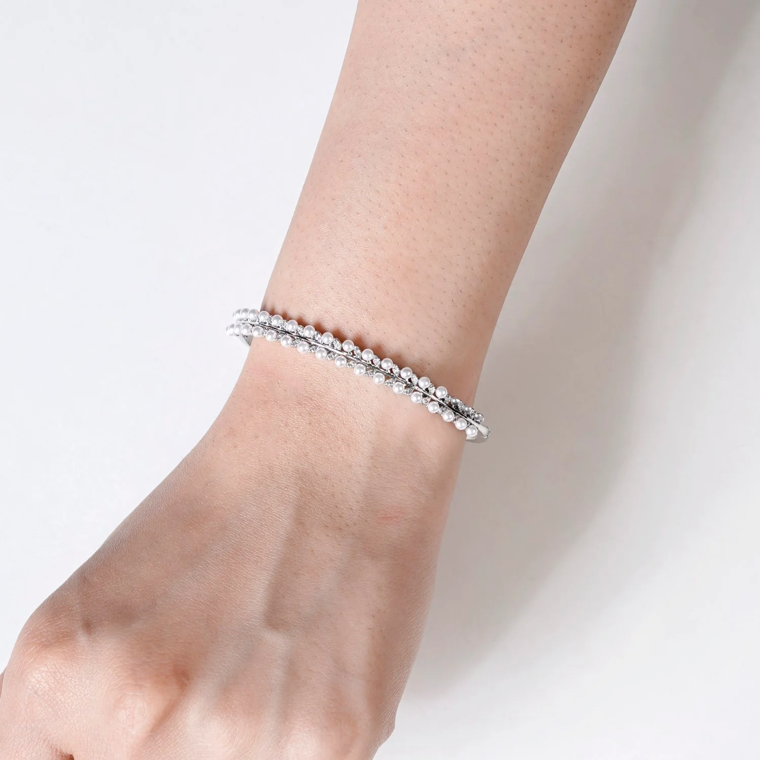 Silver Shimmer Folding Clasp Bracelet - Image 2