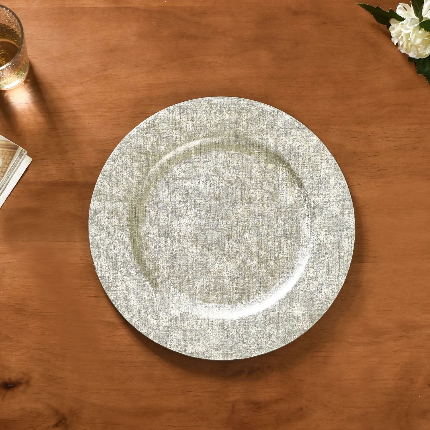 Silver Textured Charger Plate Set Of 6 13 Inch - Image 10