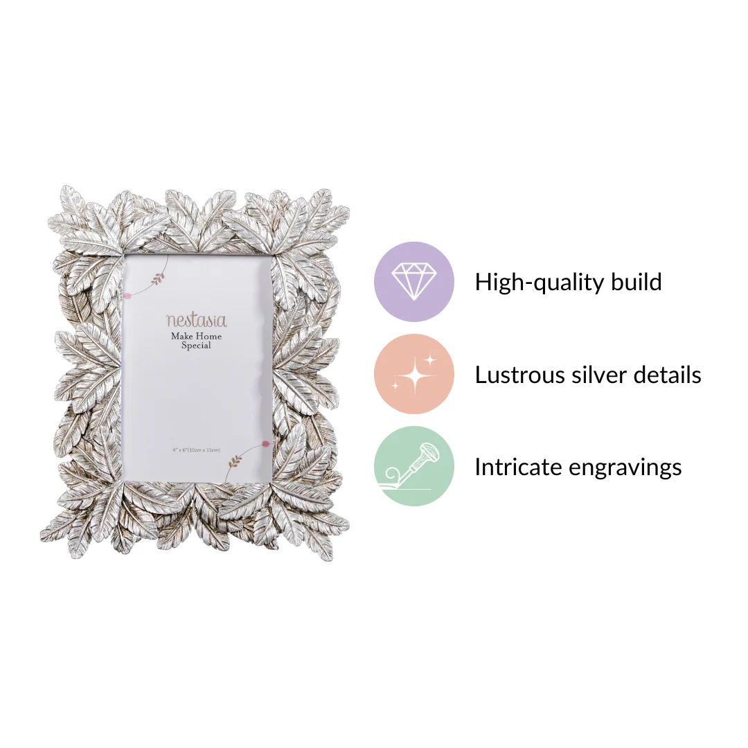 Silver Tropical Palm Photo Frame Small 8.5"x6.5" - Image 5