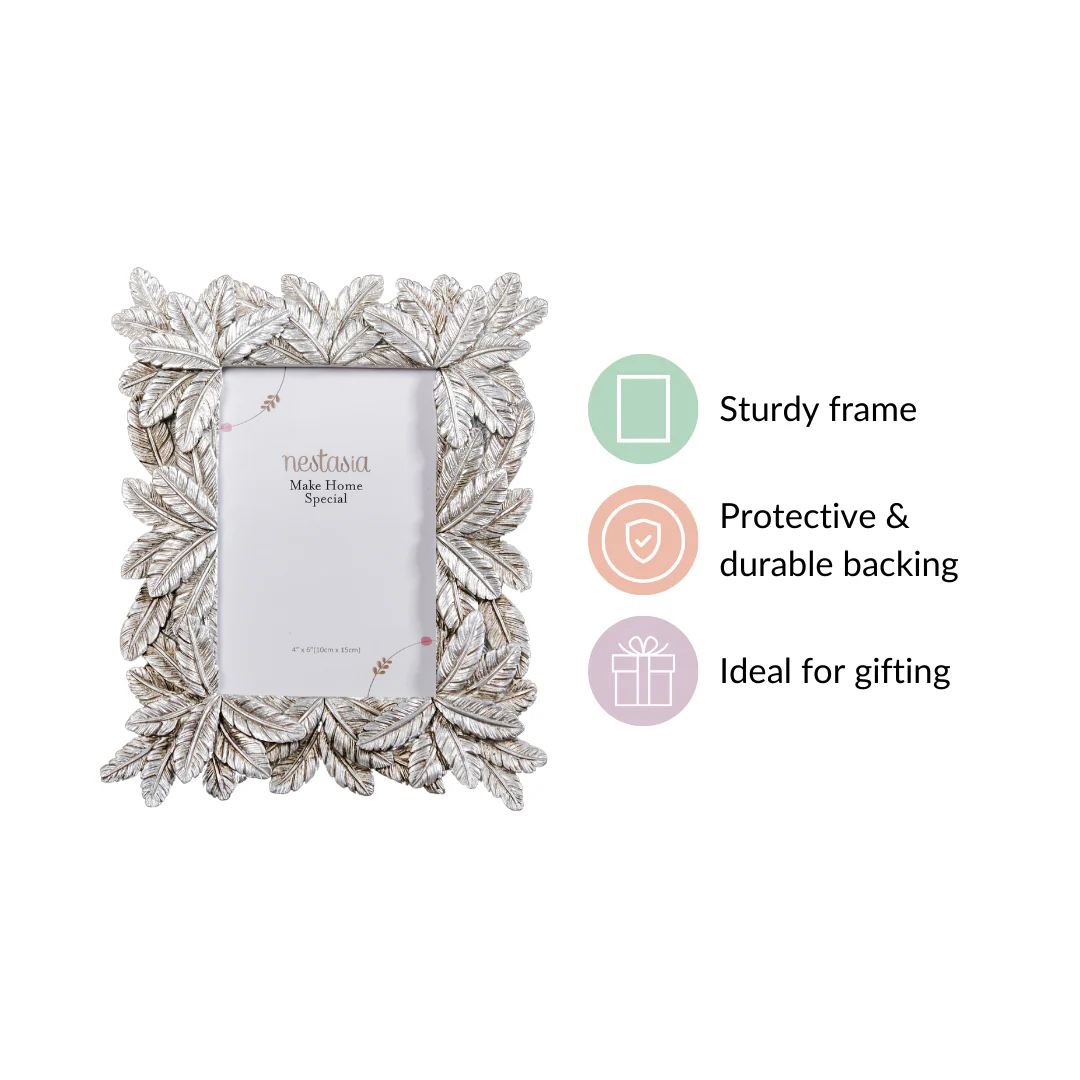 Silver Tropical Palm Photo Frame Small 8.5"x6.5" - Image 6