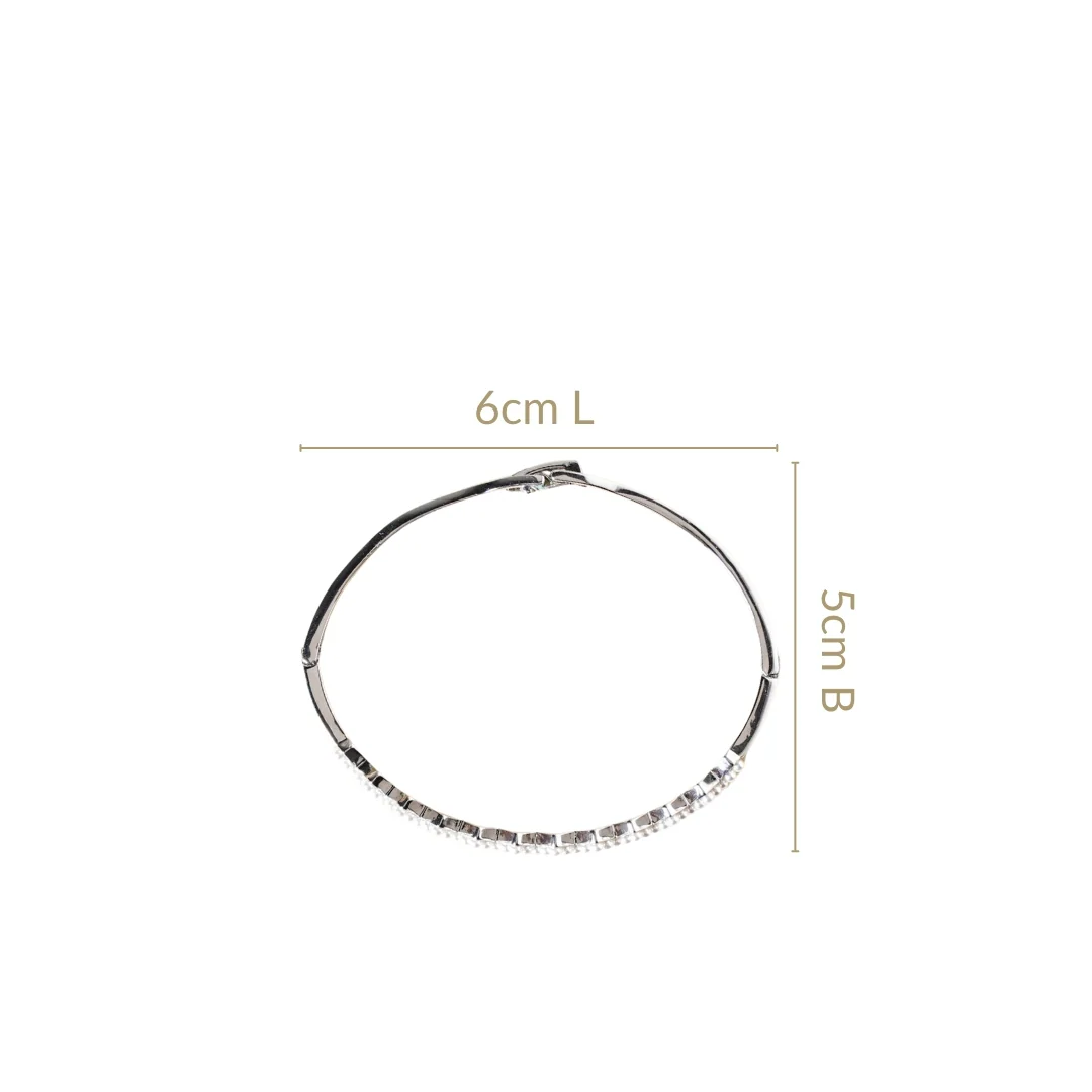 Silver Zigzag Pearl Bracelet - Image 3