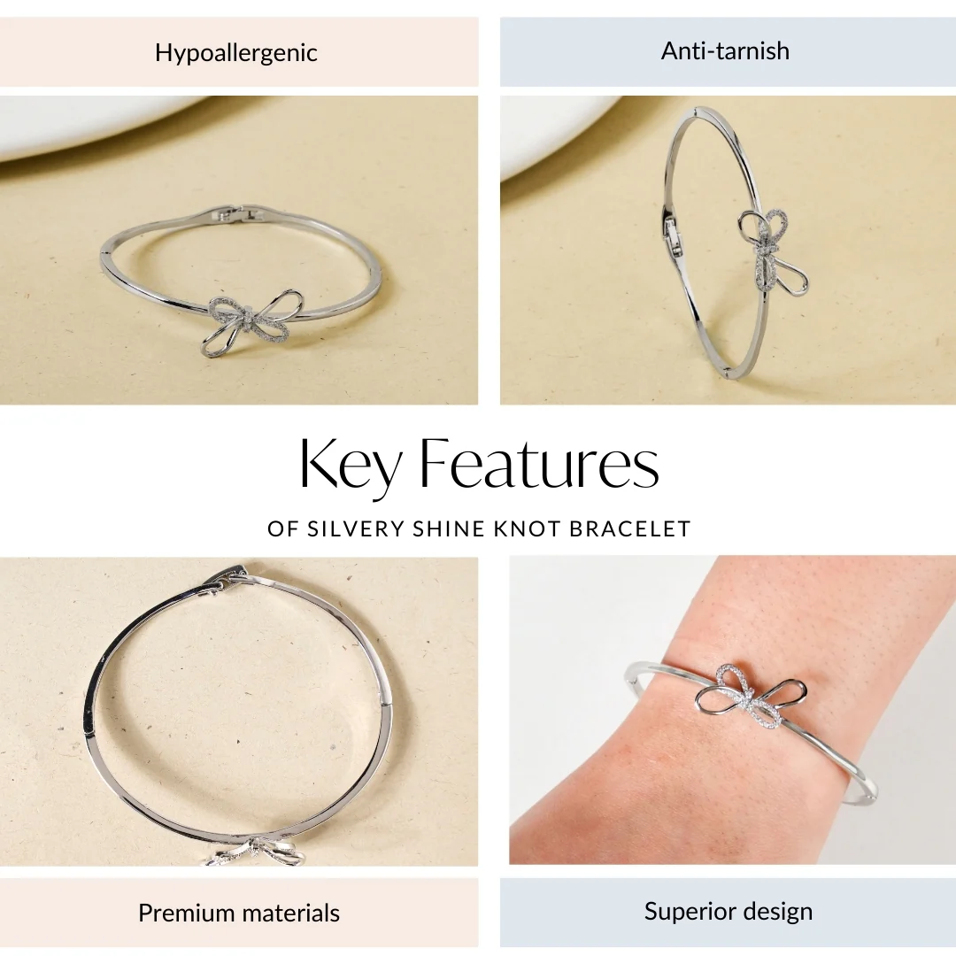 Silvery Shine Knot Bracelet - Image 4