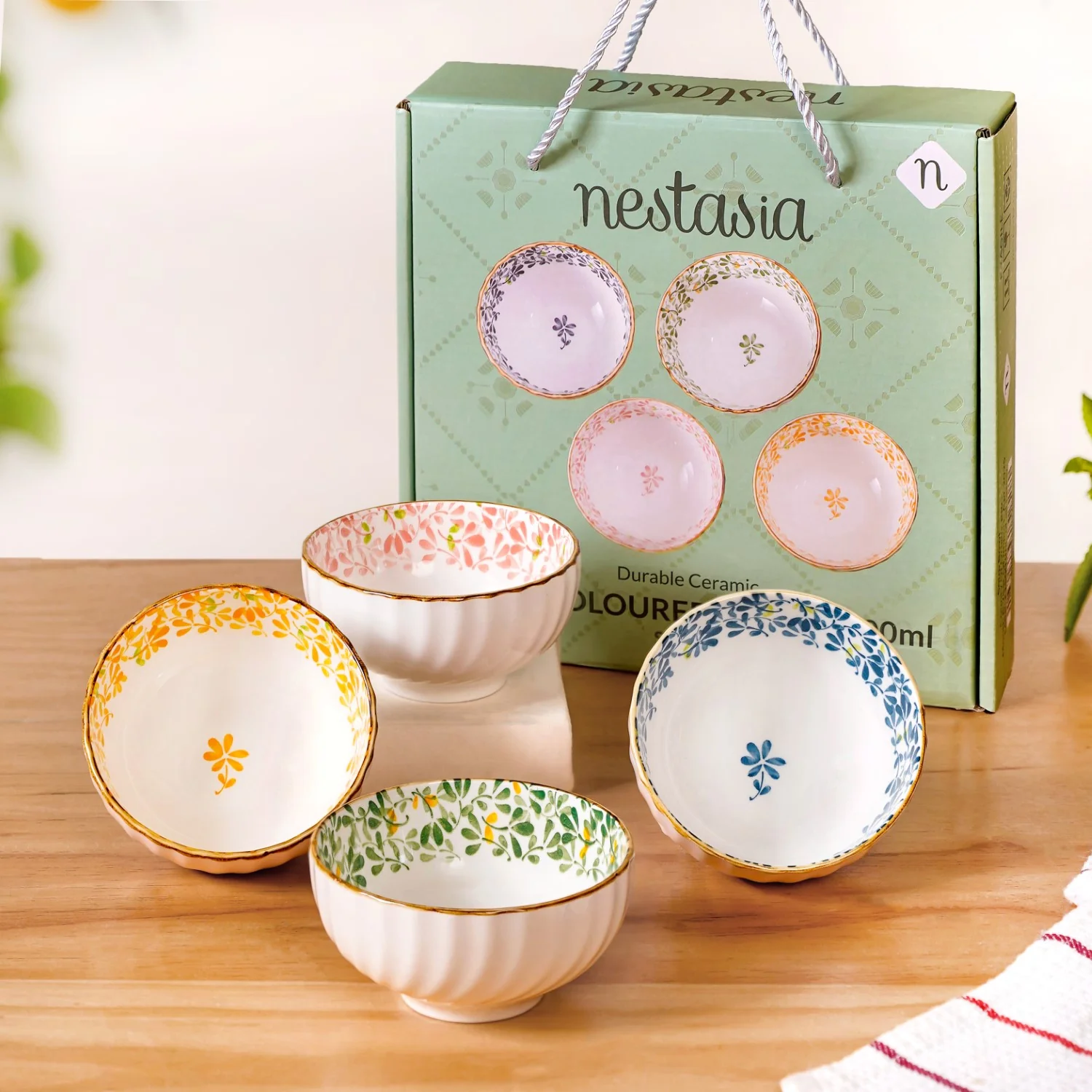 Simply Floral Ceramic Bowl Set Of 4 300ml - Image 10