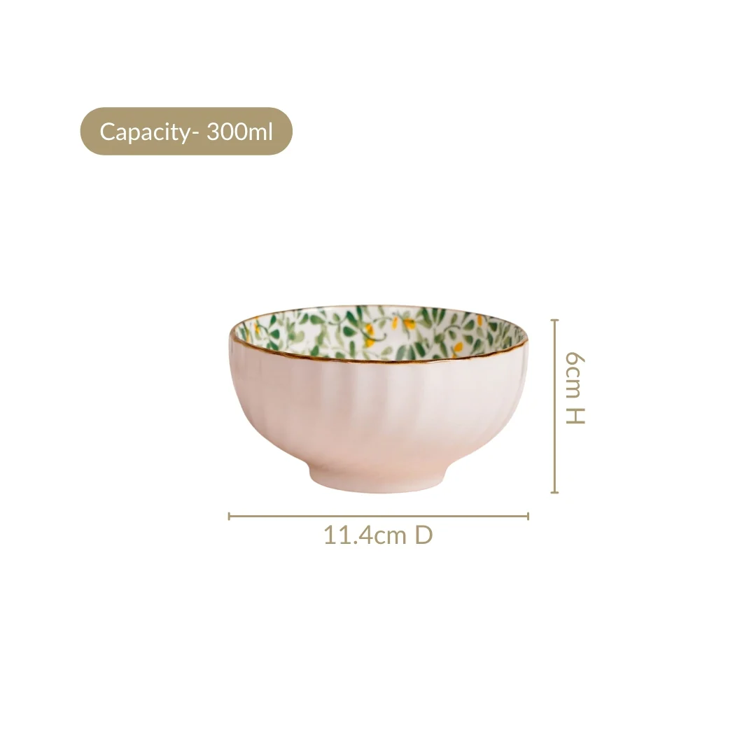 Simply Floral Ceramic Bowl Set Of 4 300ml - Image 4
