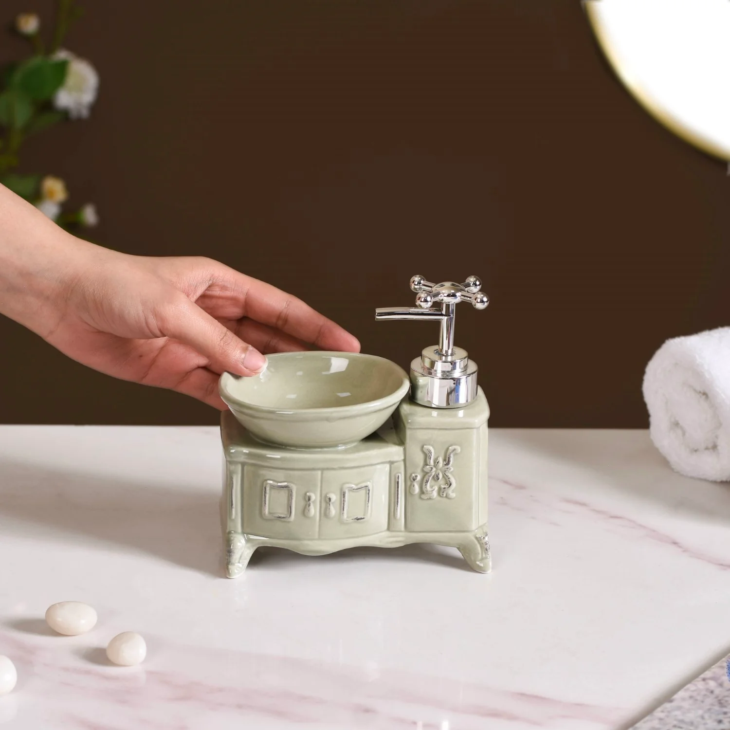 Sink Design Ceramic Liquid Dispenser Grey - Image 4