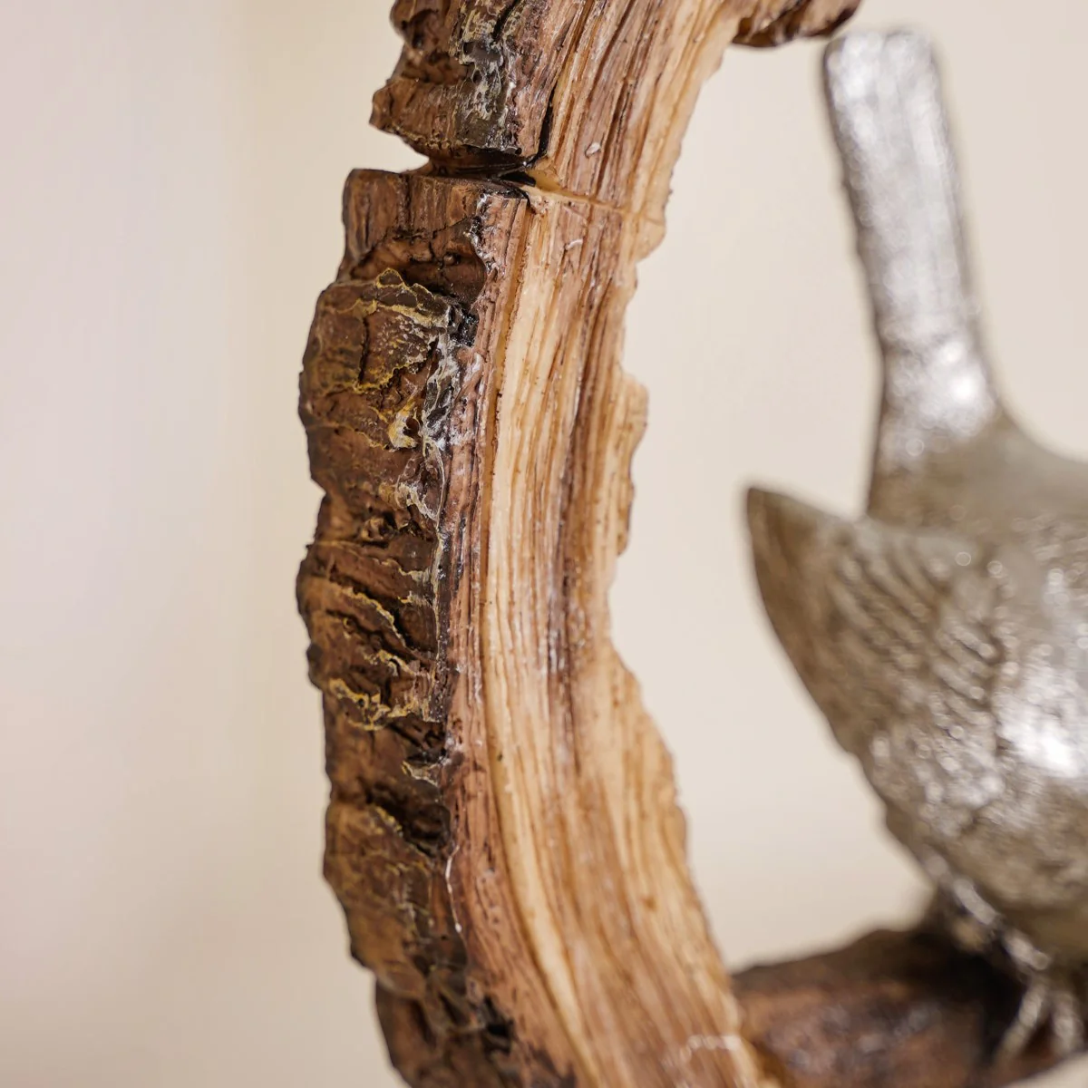 Sitting Birds Resin Sculpture For Home Decor - Image 7