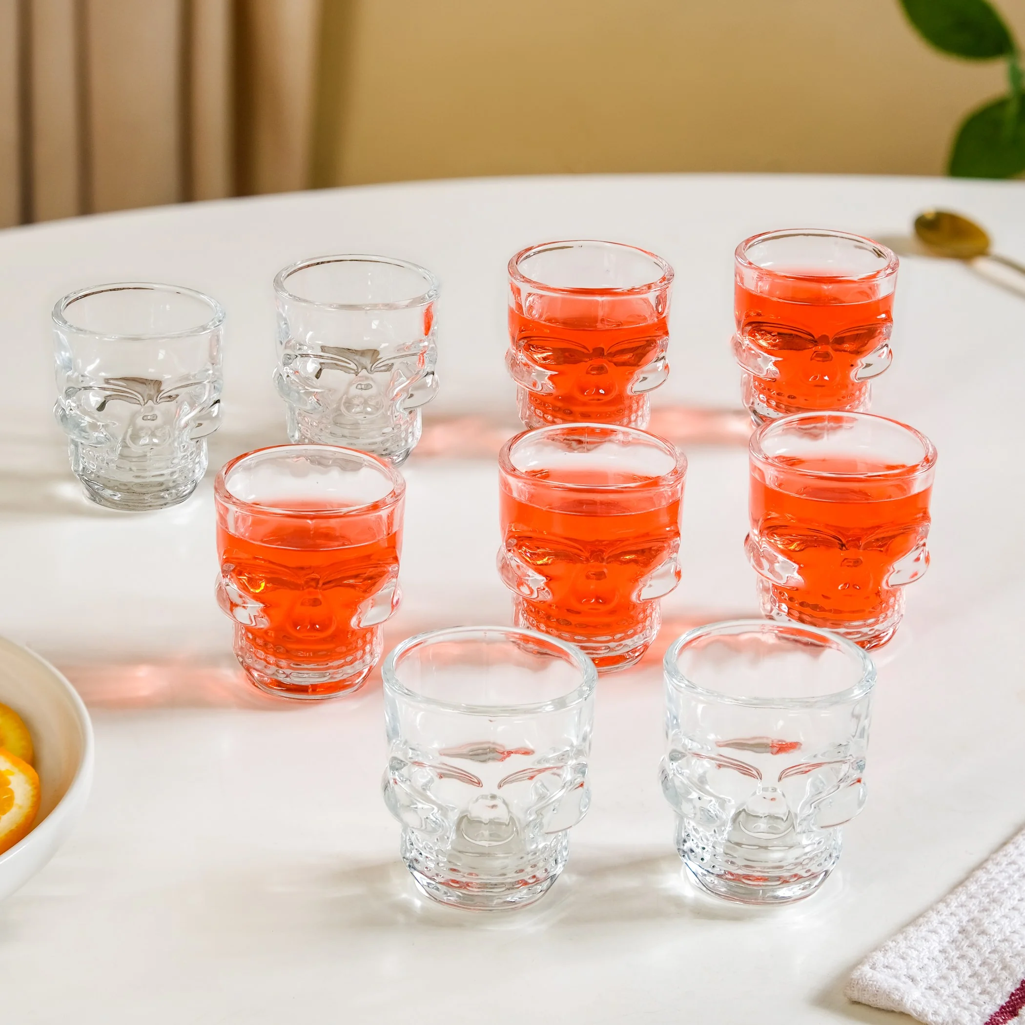 Skull Shot Glass Set Of 9 50ml
