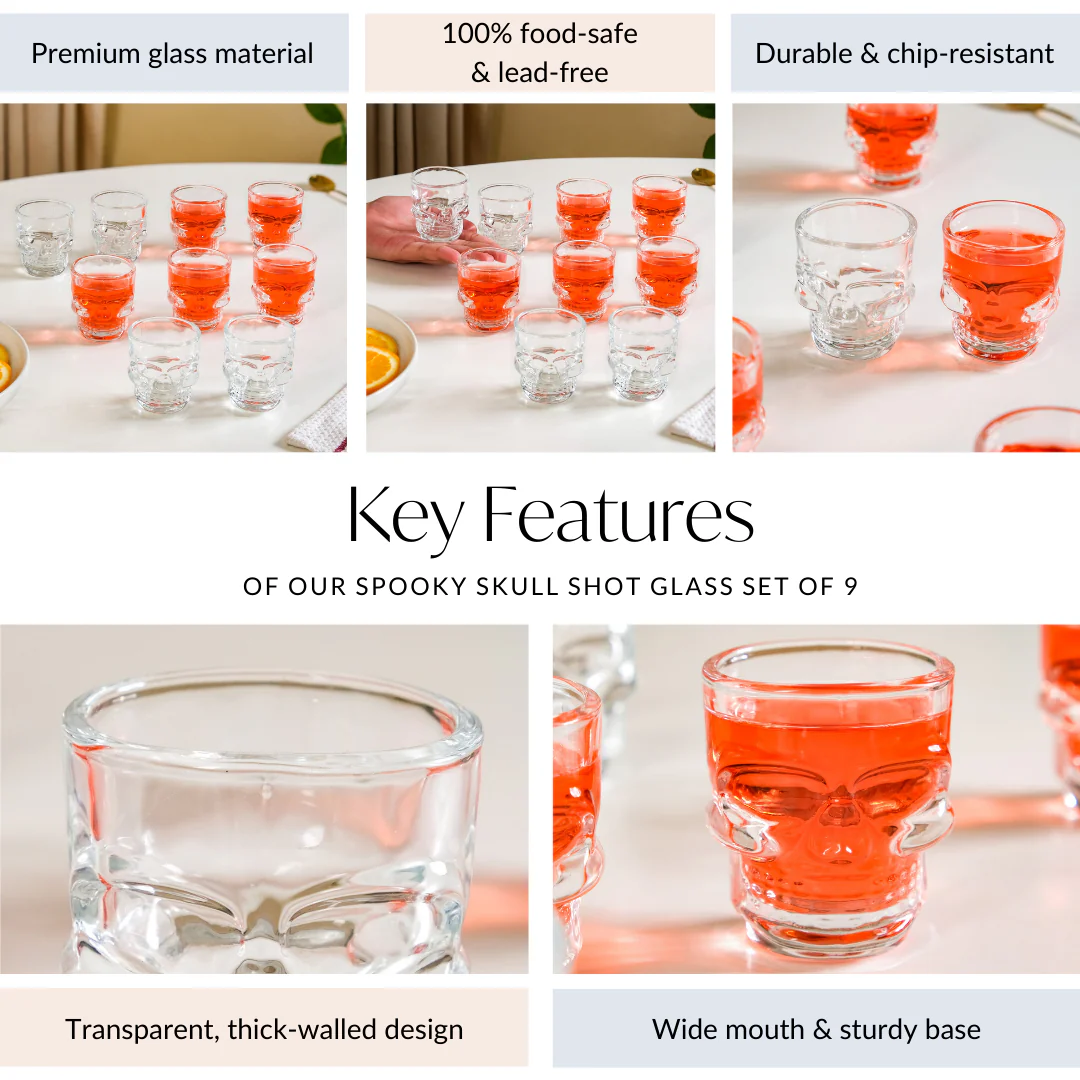 Skull Shot Glass Set Of 9 50ml - Image 5