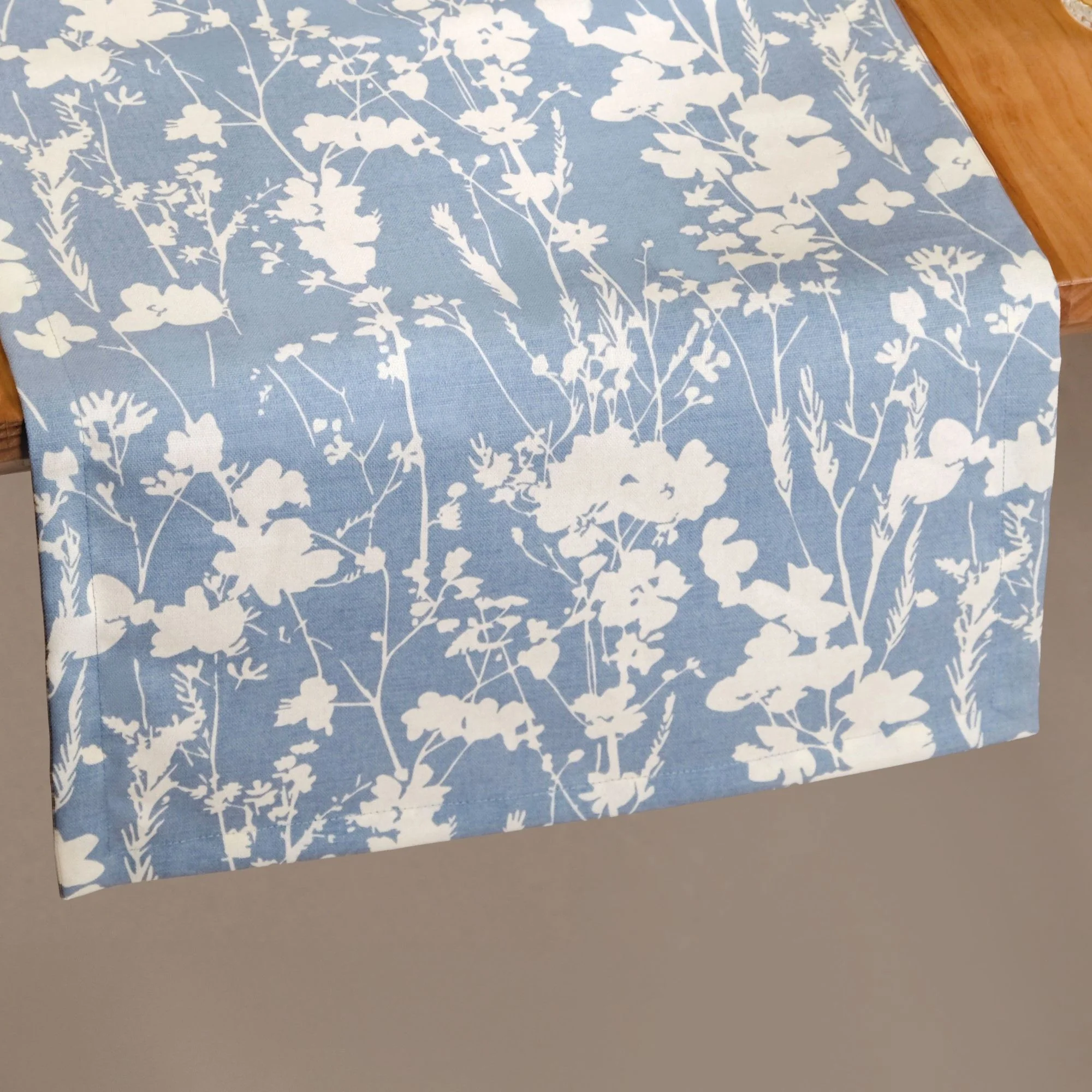 Slate Blue 6 Seater Pure Cotton Runner 185x35cm - Image 5