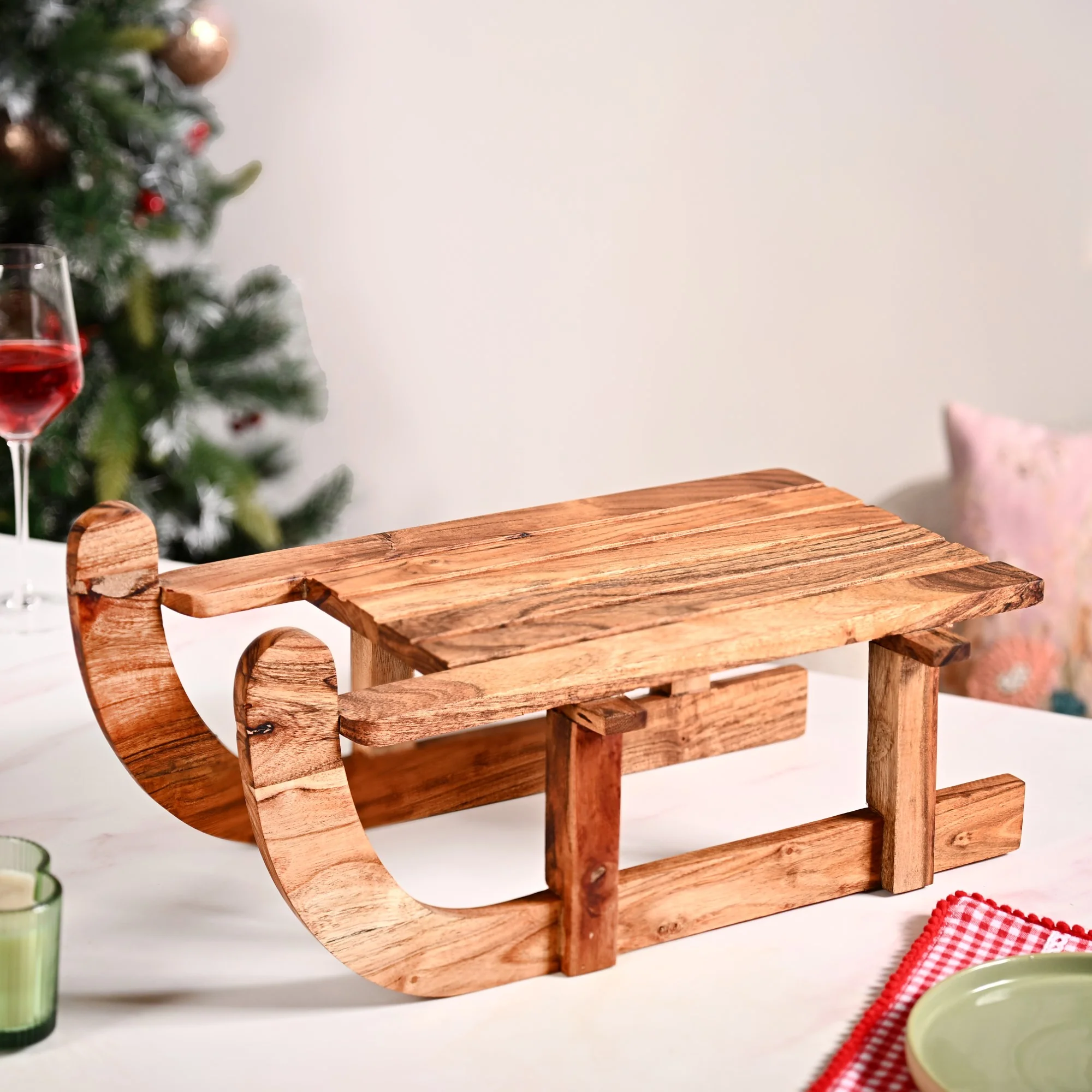 Sledge Acacia Wood Serving Platter Riser - Image 10