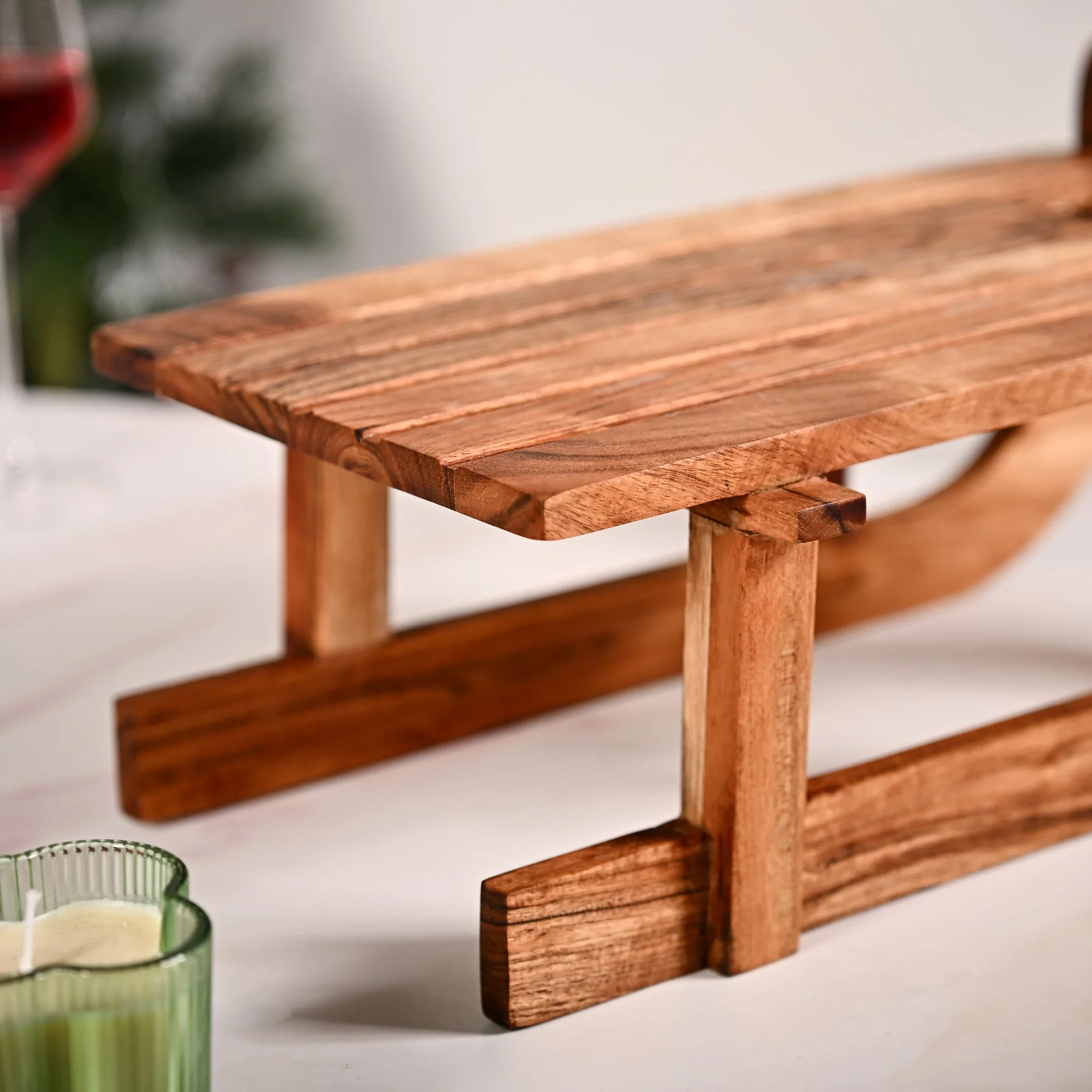Sledge Acacia Wood Serving Platter Riser - Image 9