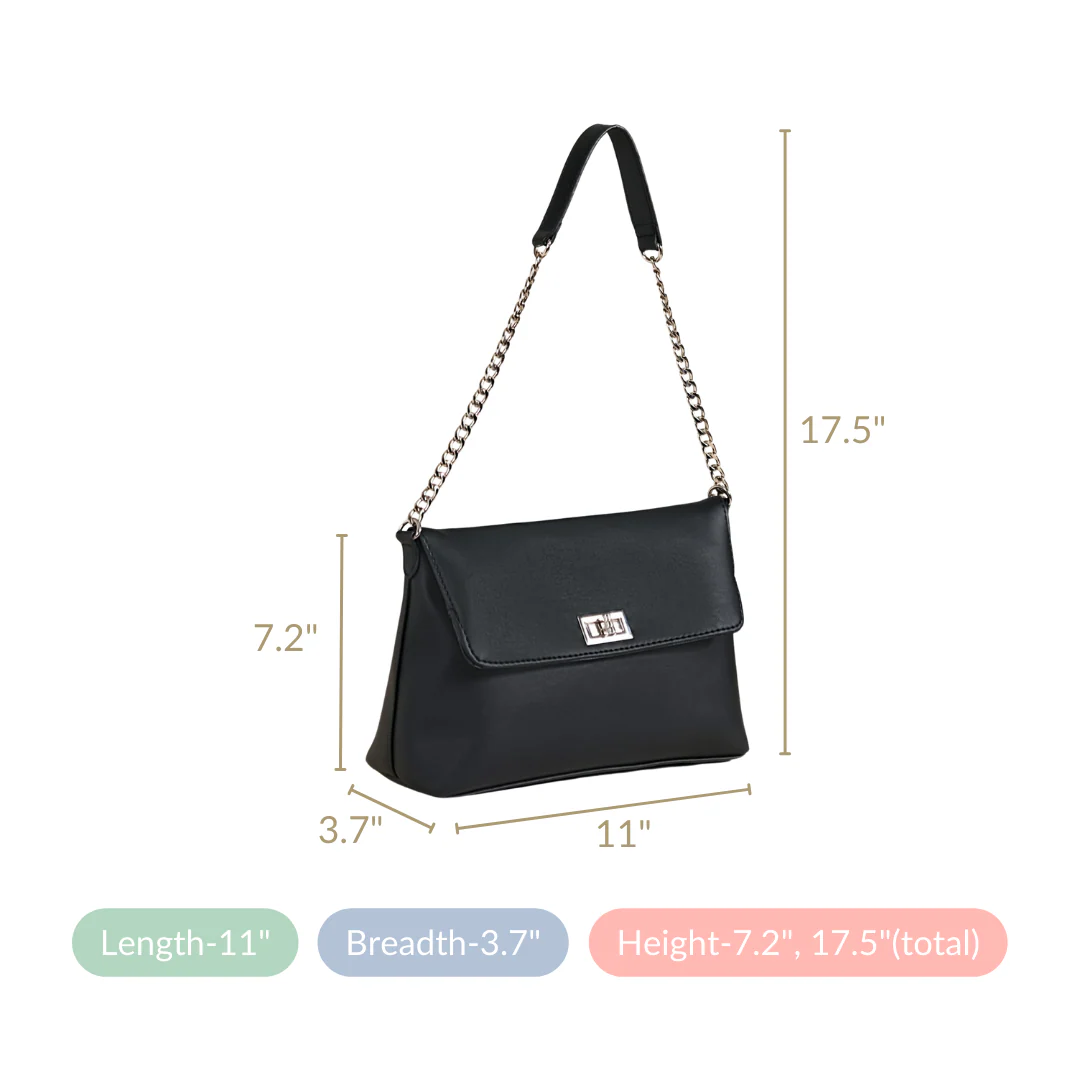 Sleek Black Shoulder Bag For Women - Image 6