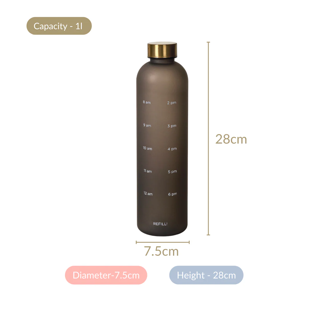 Sleek Chic Water Bottle Black 1L Set Of 2 - Image 7