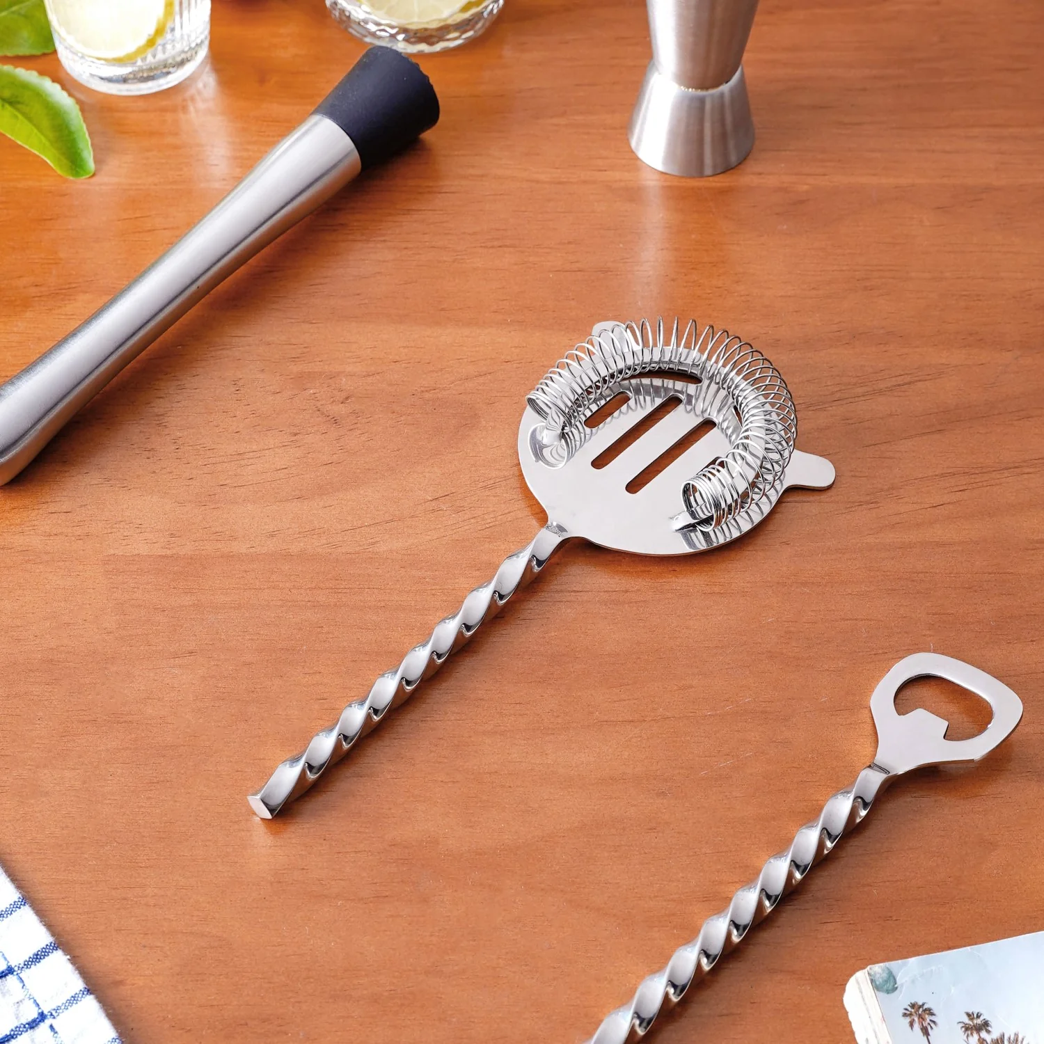 Sleek Stainless Steel Mixology Bar Tool Set Of 6 - Image 7