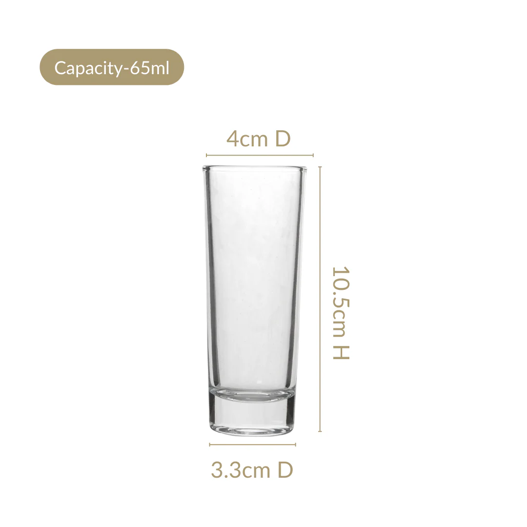 Sleek Tall Shooter Glasses Set Of 6 65ml - Image 4