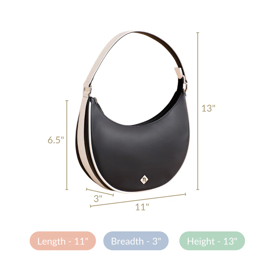 Sleek Urbanite Black Moon Handbag - Image 8