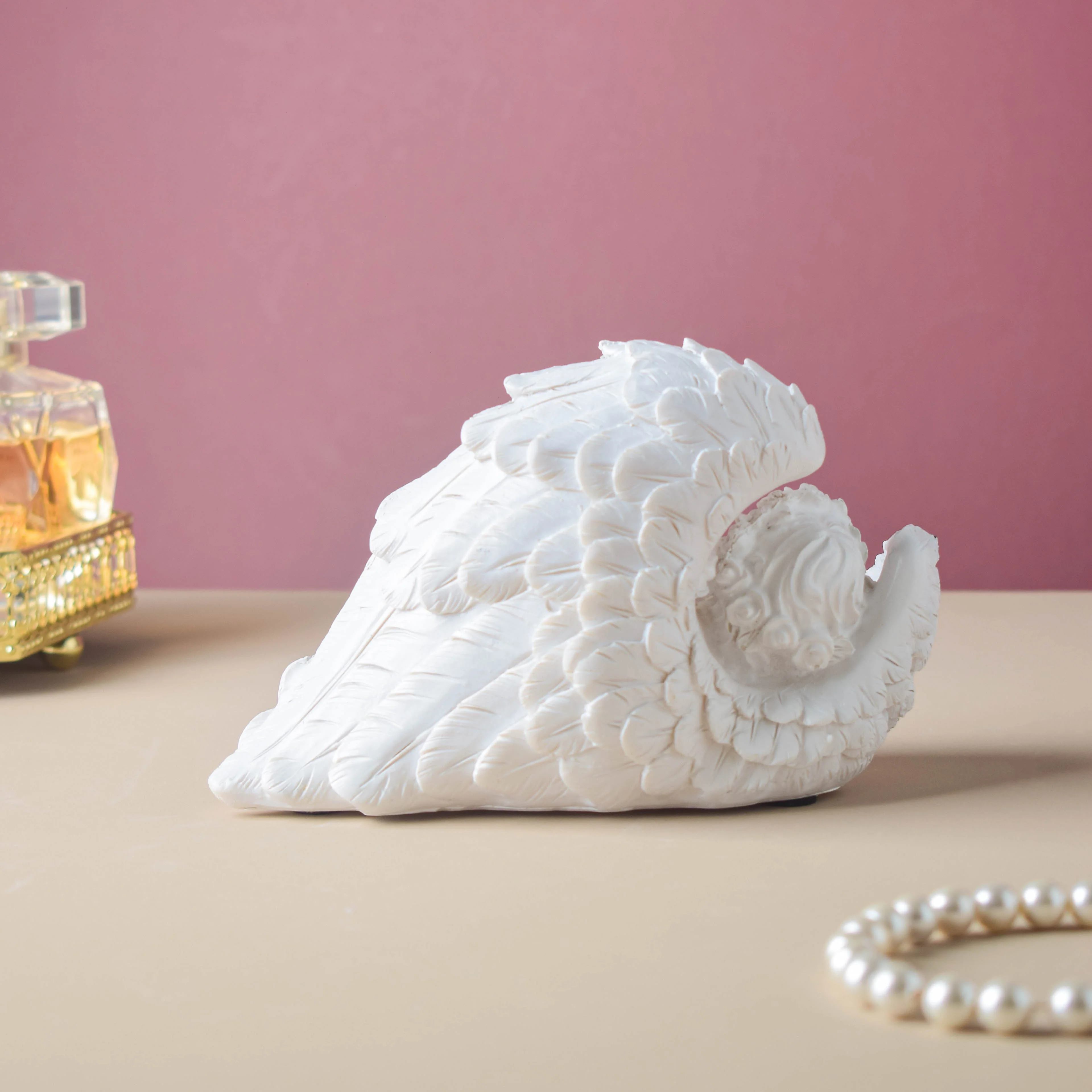 Sleeping Angel Statue White - Image 3