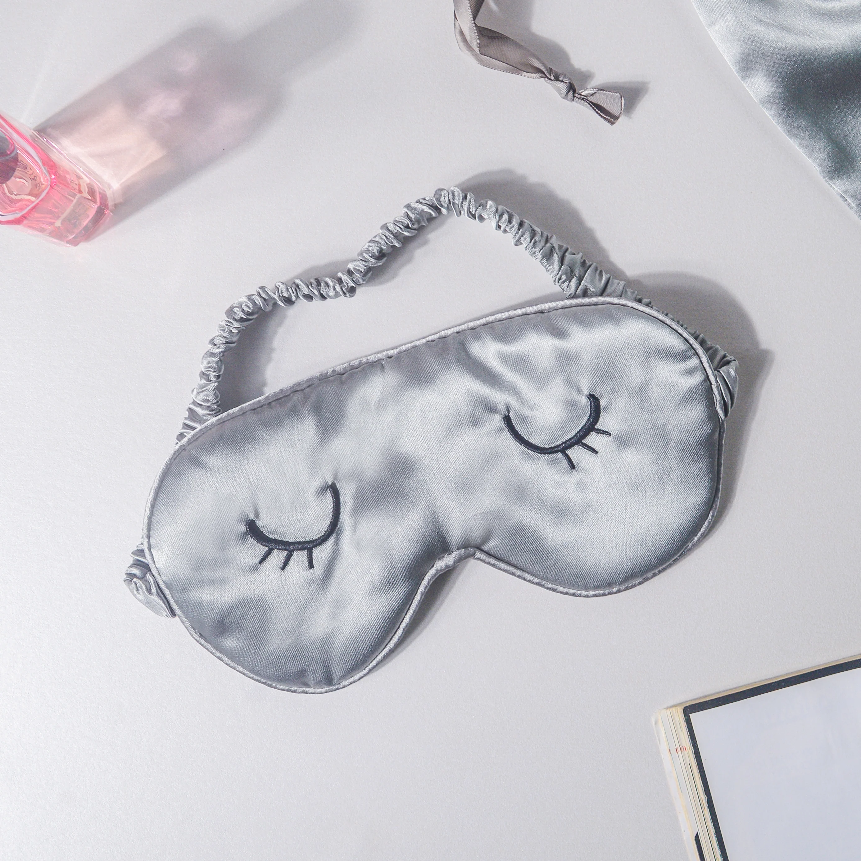 Sleepy Eyes Satin Eye Mask With Pouch Grey - Image 9