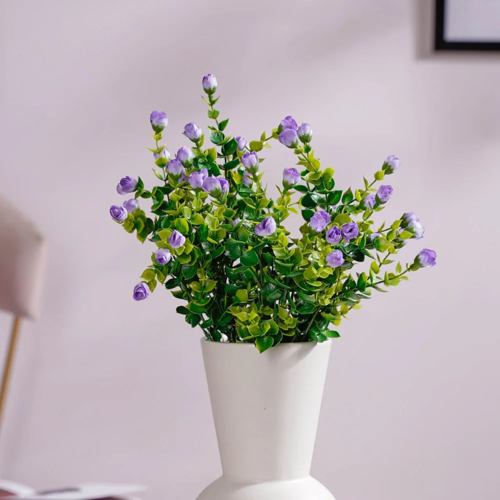 Small Artificial Flowers Bunch Purple Set Of 2 - Image 5