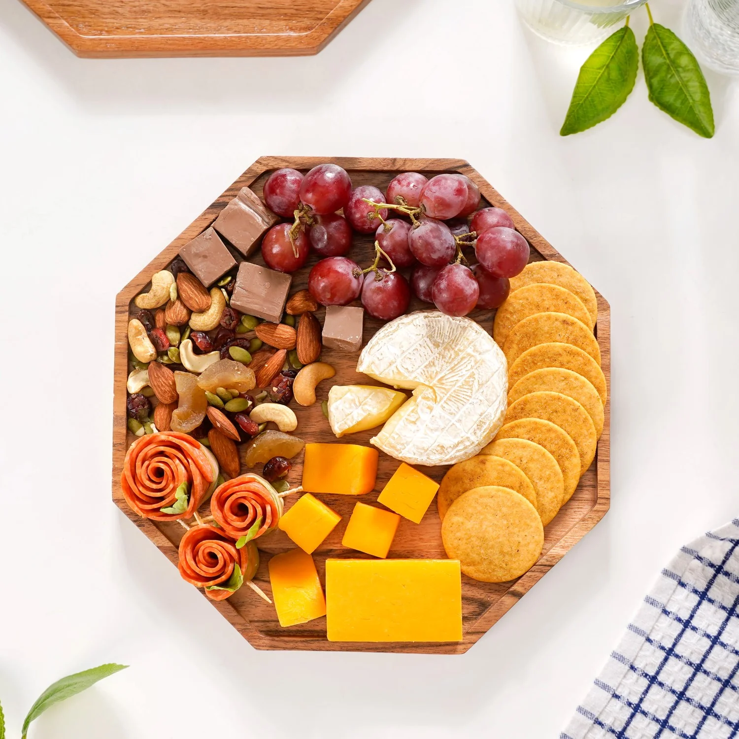 Small Octagon Wooden Serving Platter - Image 2