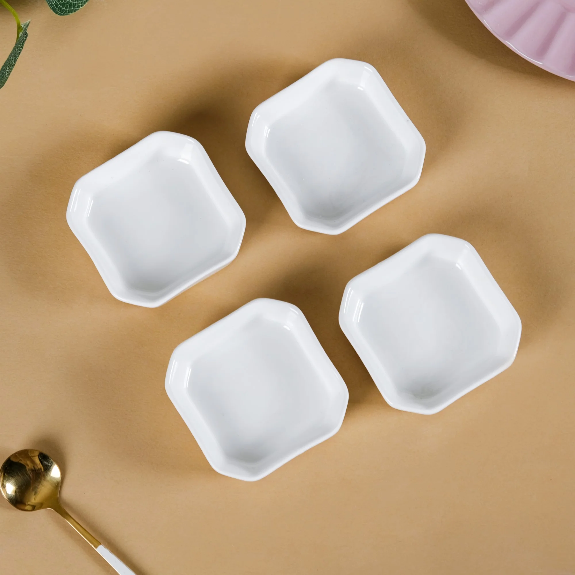 Snack Time Ceramic Dip Bowl White 50 ml Set Of 4 - Image 4