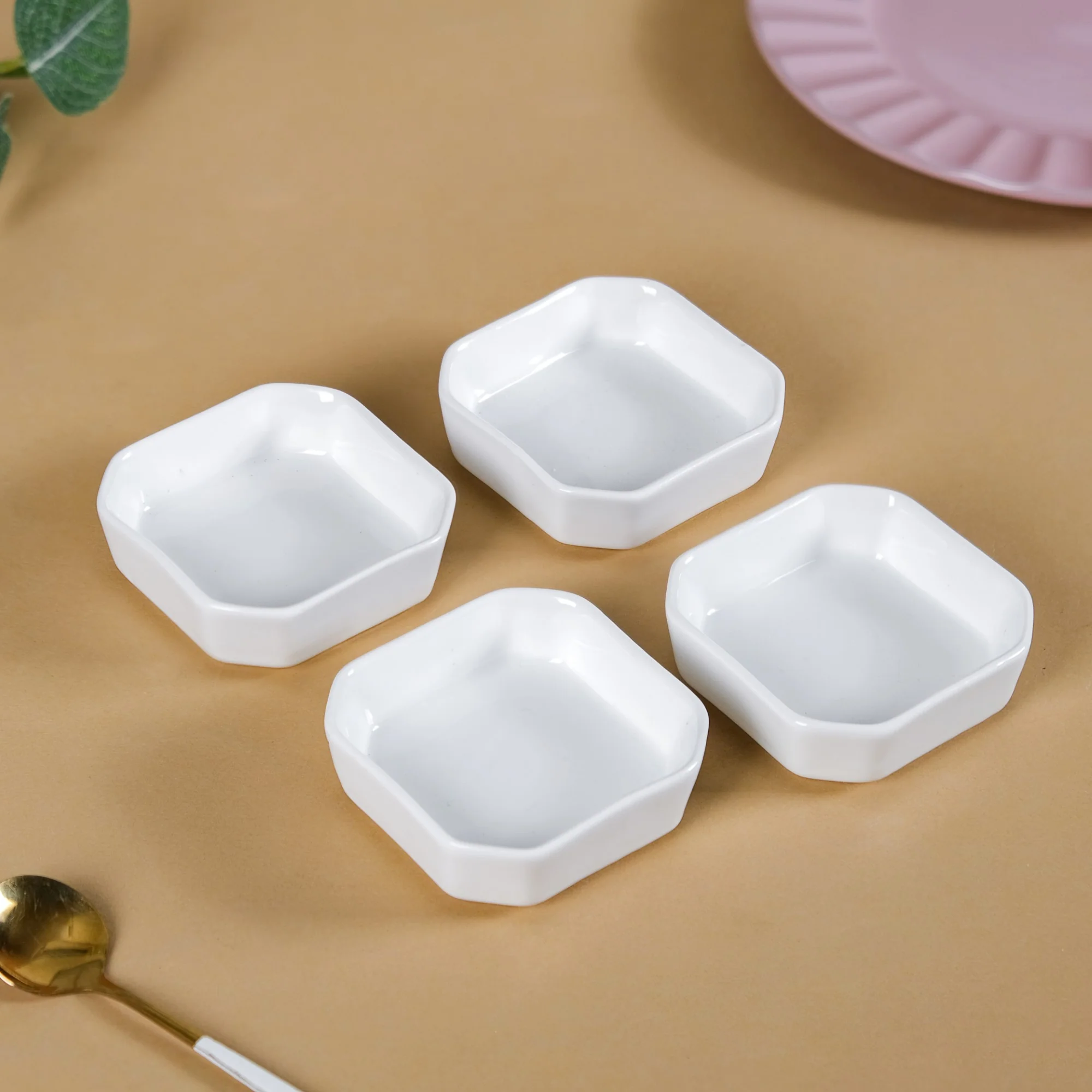 Snack Time Ceramic Dip Bowl White 50 ml Set Of 4 - Image 7