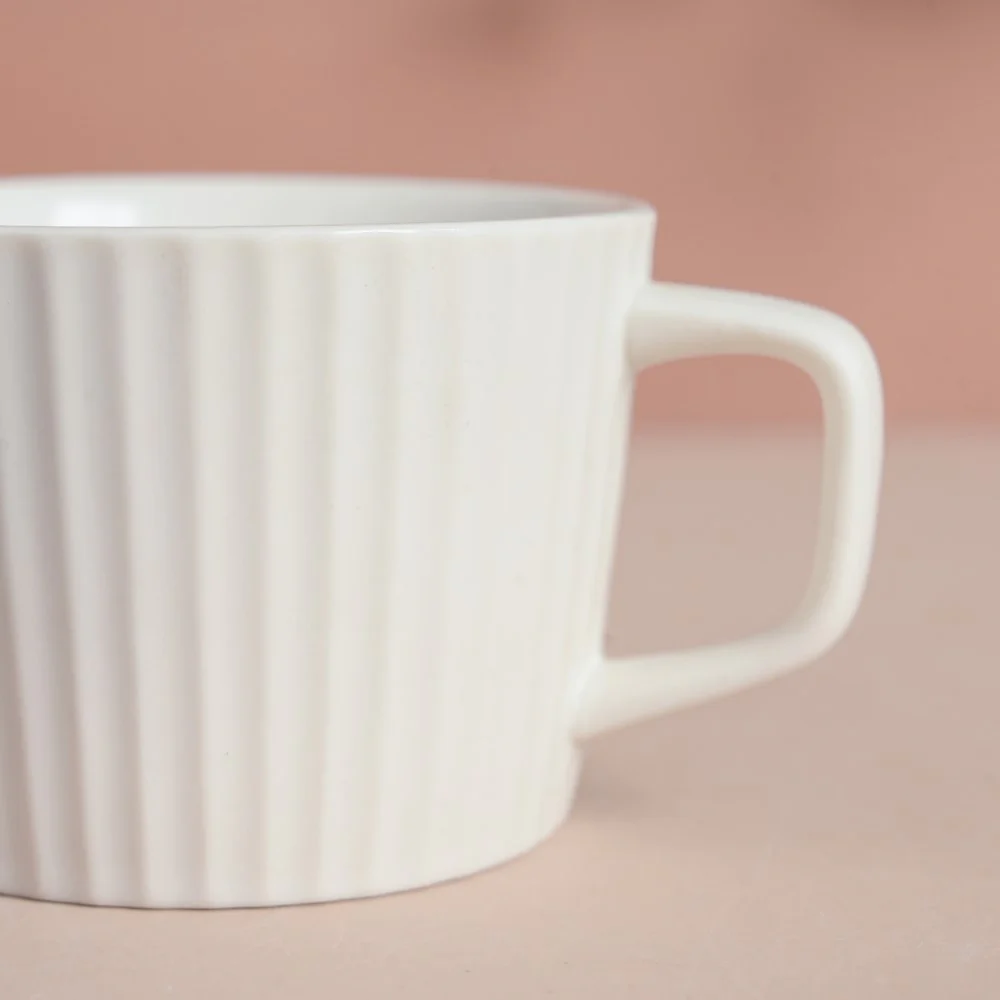 Snow White Ribbed Teacup 150 ml - Image 5