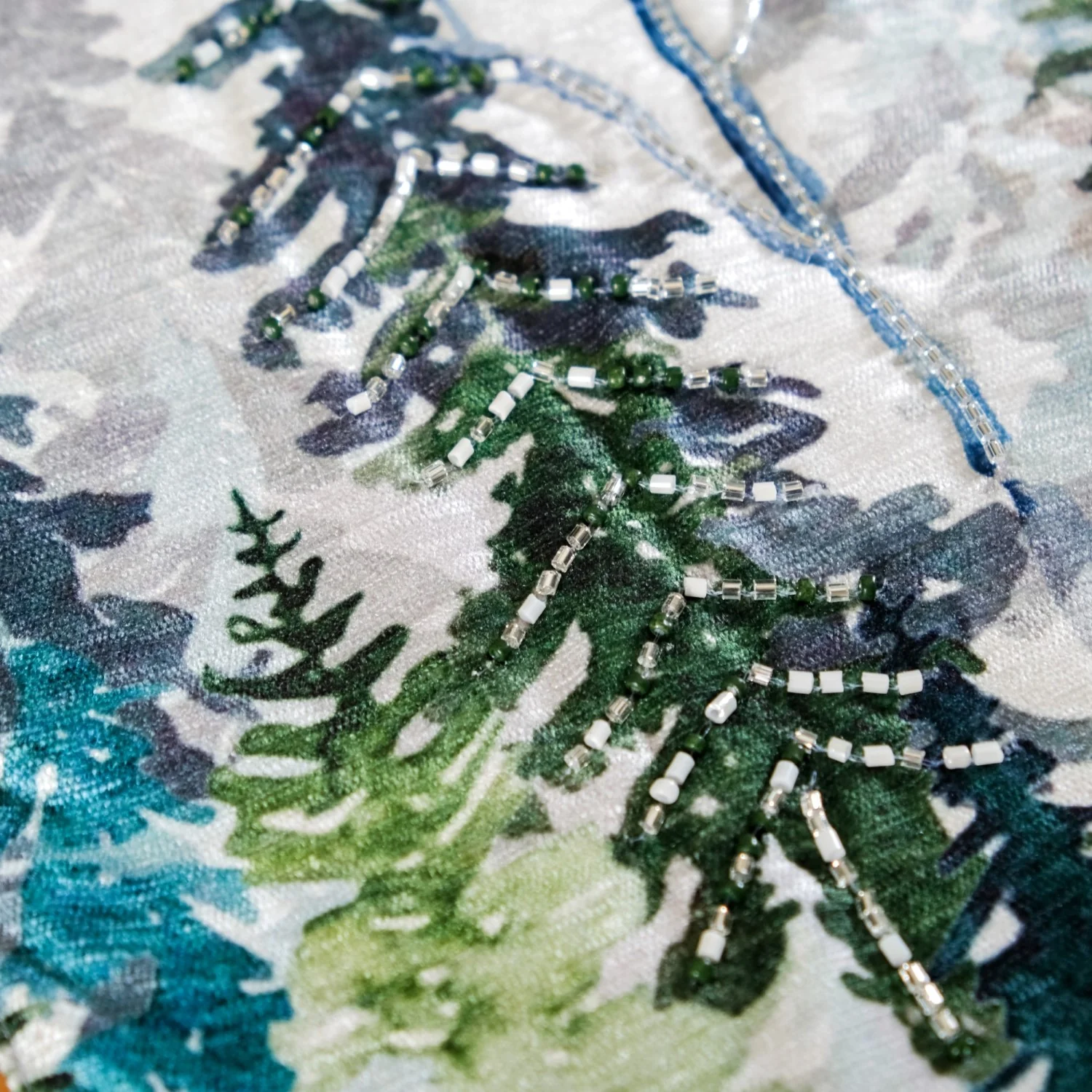 Snowfall In Pine Forest Embroidered Table Runner - Image 4